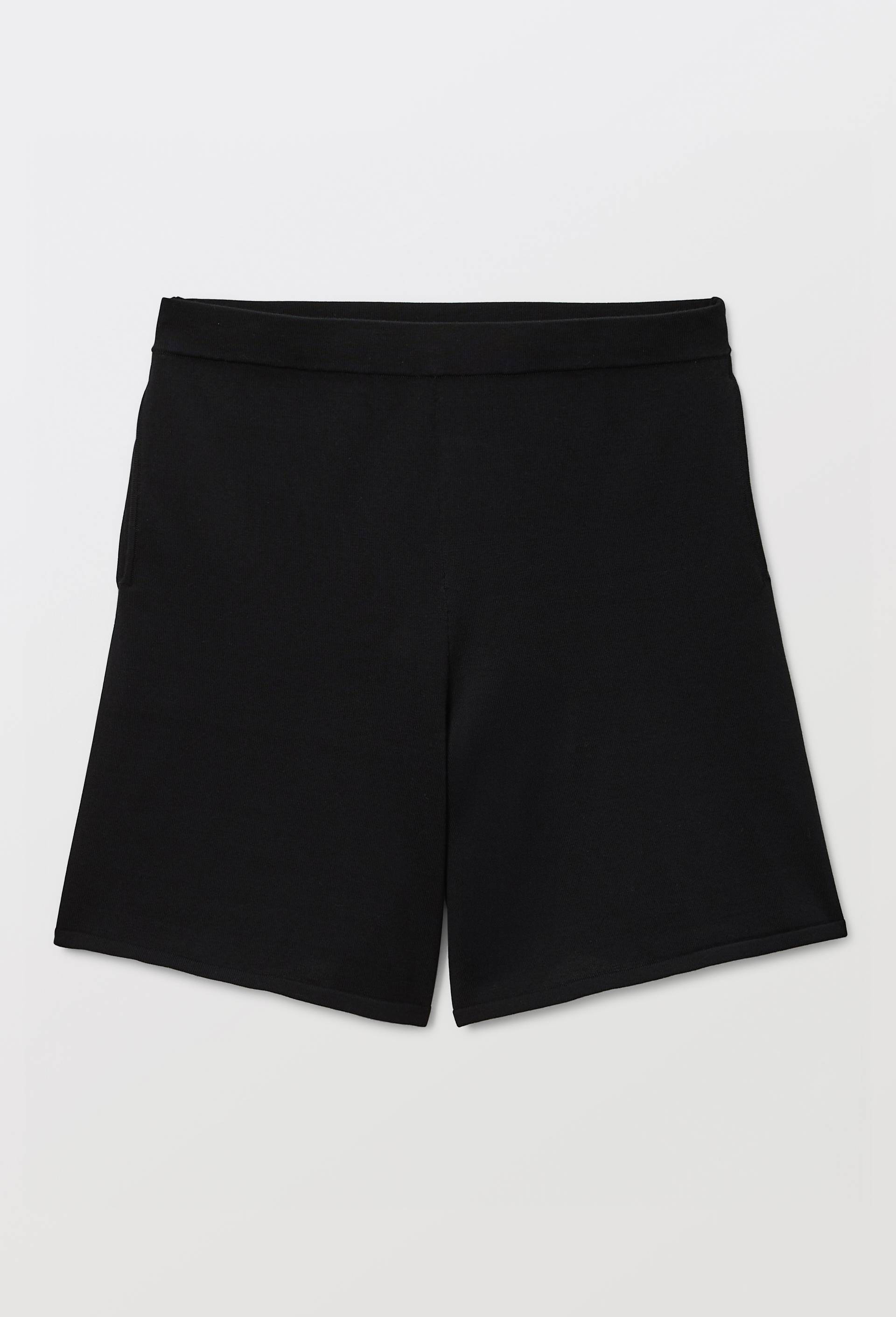 Short uni en maille de coton, Noir, large image number 2.0