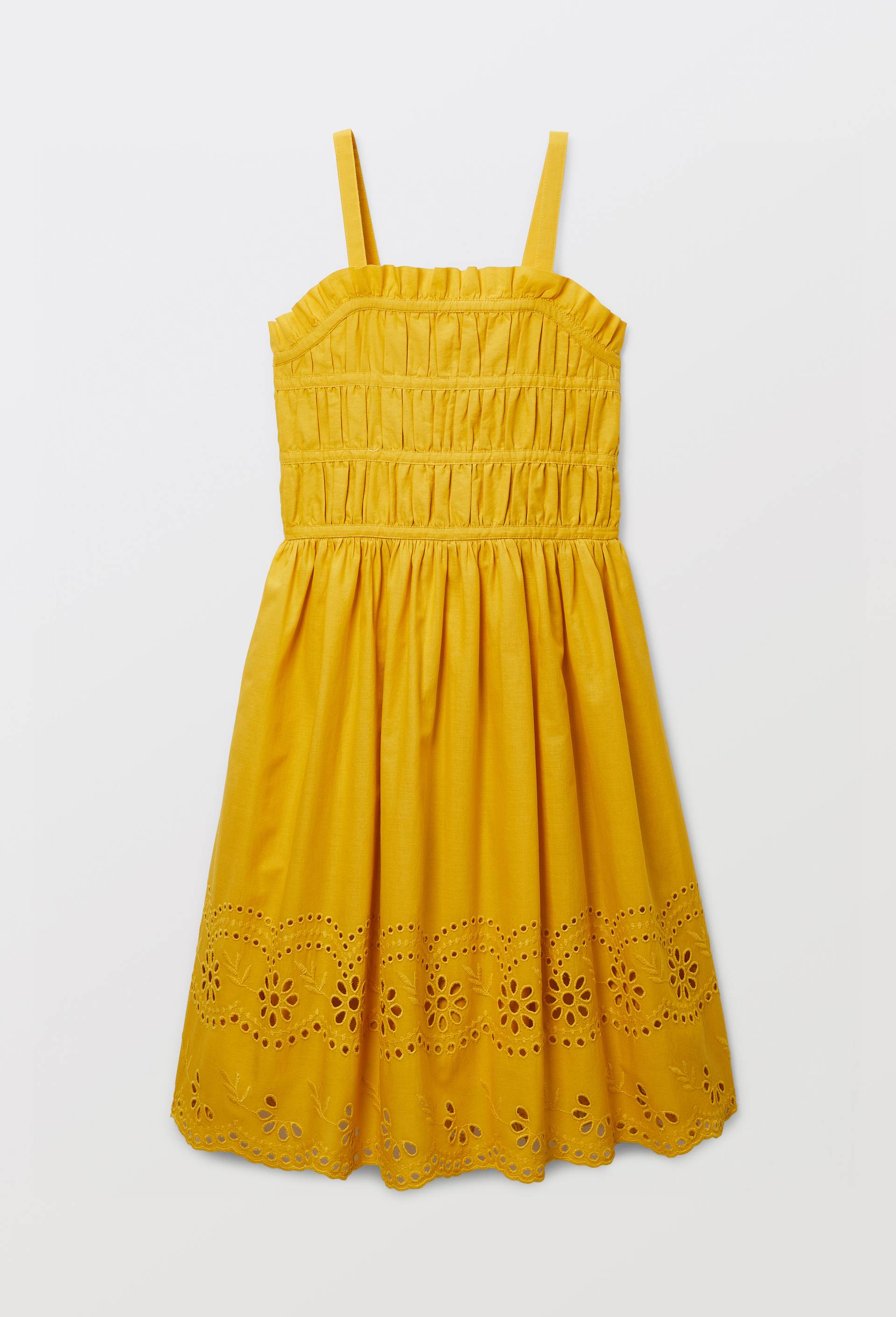 Robe brod&eacute;e en coton, Jaune, large image number 2.0