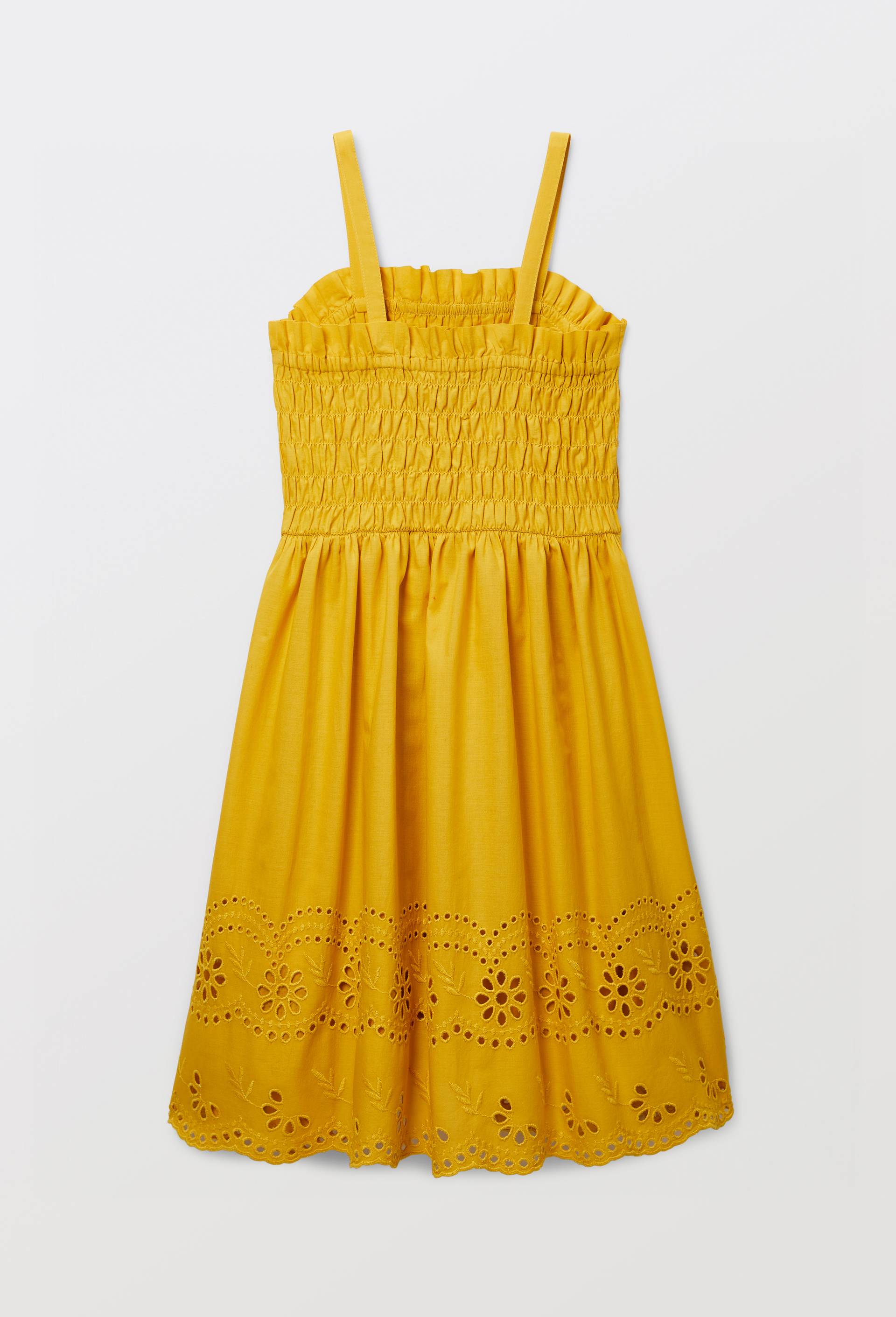 Robe brod&eacute;e en coton, Jaune, large image number 3