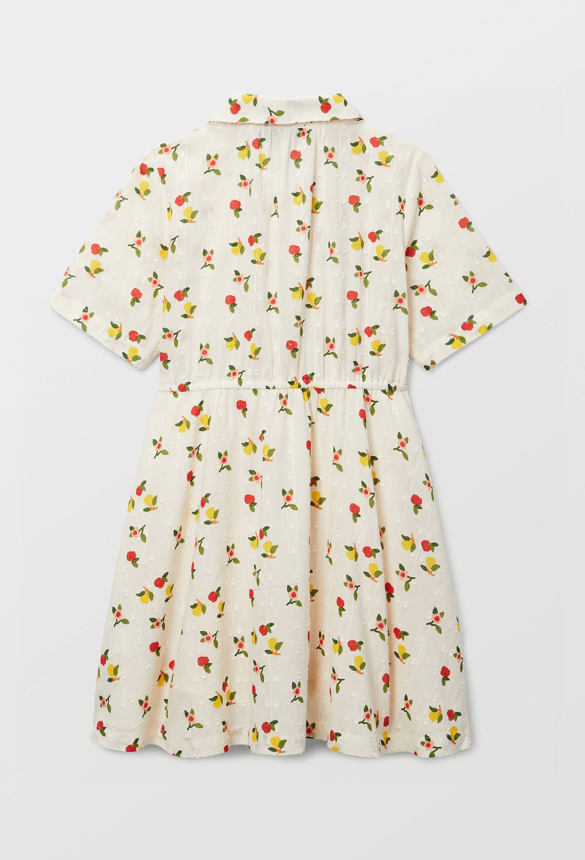 Robe col chemise imprim&eacute;e en coton, Beige clair, large image number 2