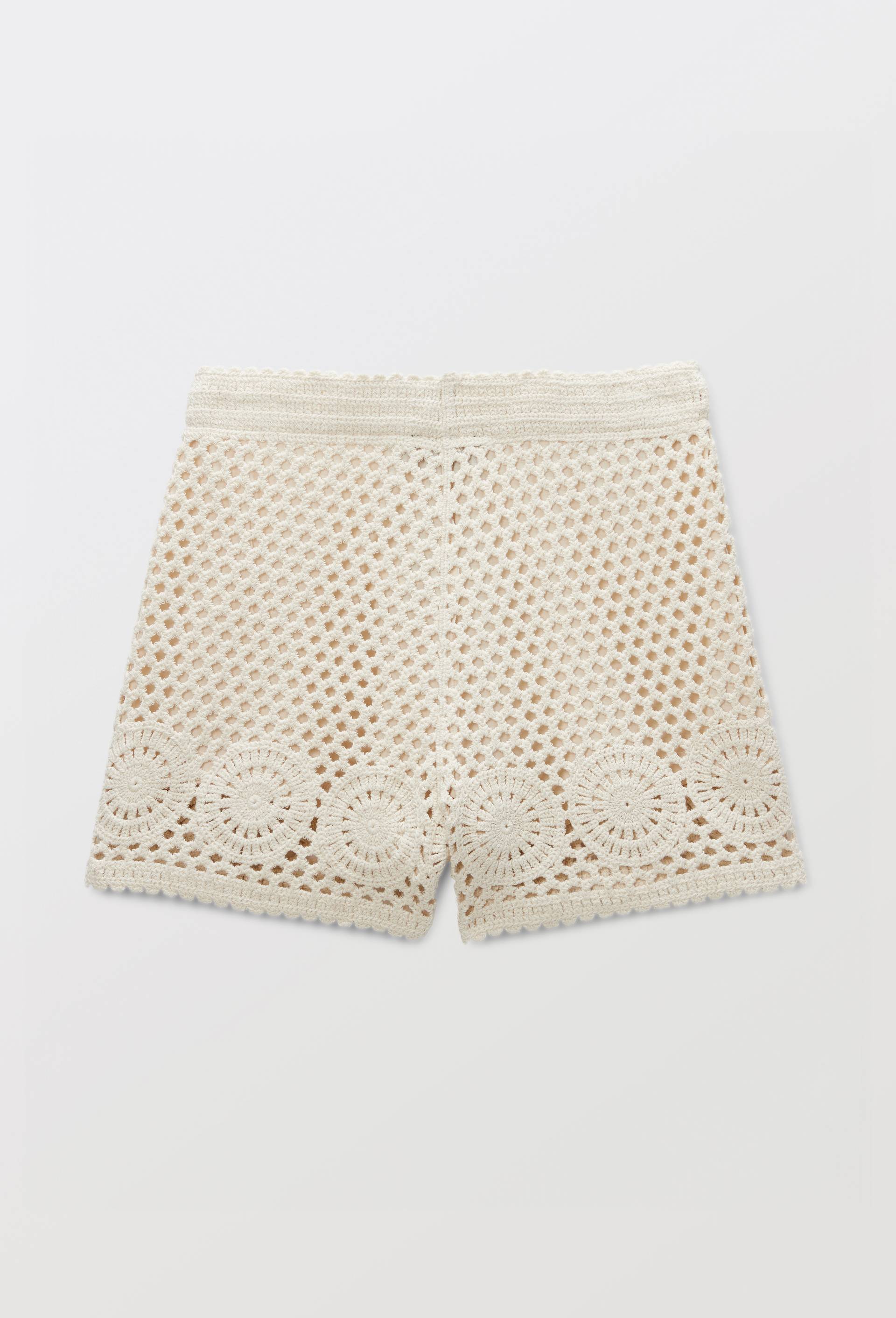 Short en crochet en coton, Beige clair, large image number 2.0