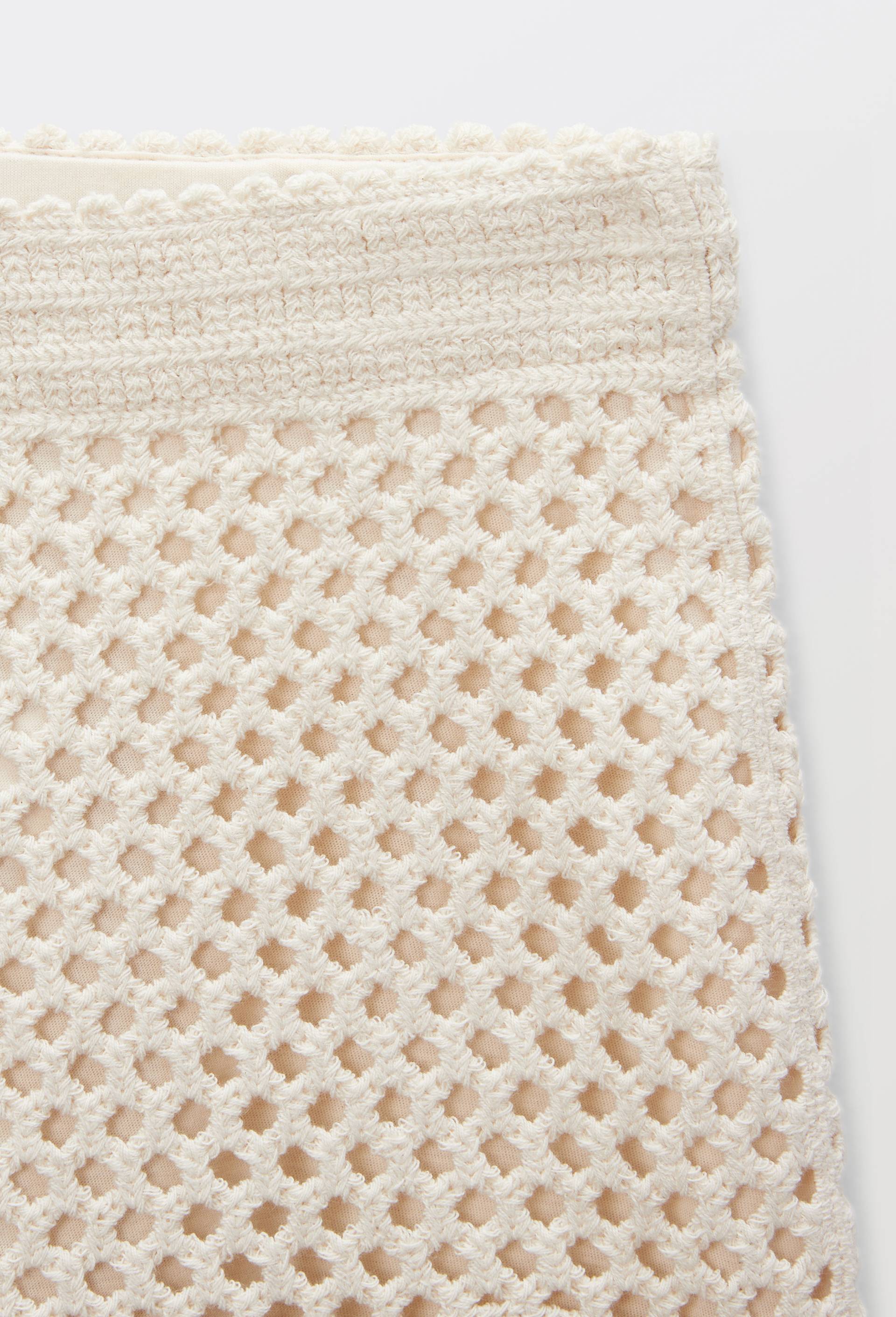 Short en crochet en coton, Beige clair, large image number 3