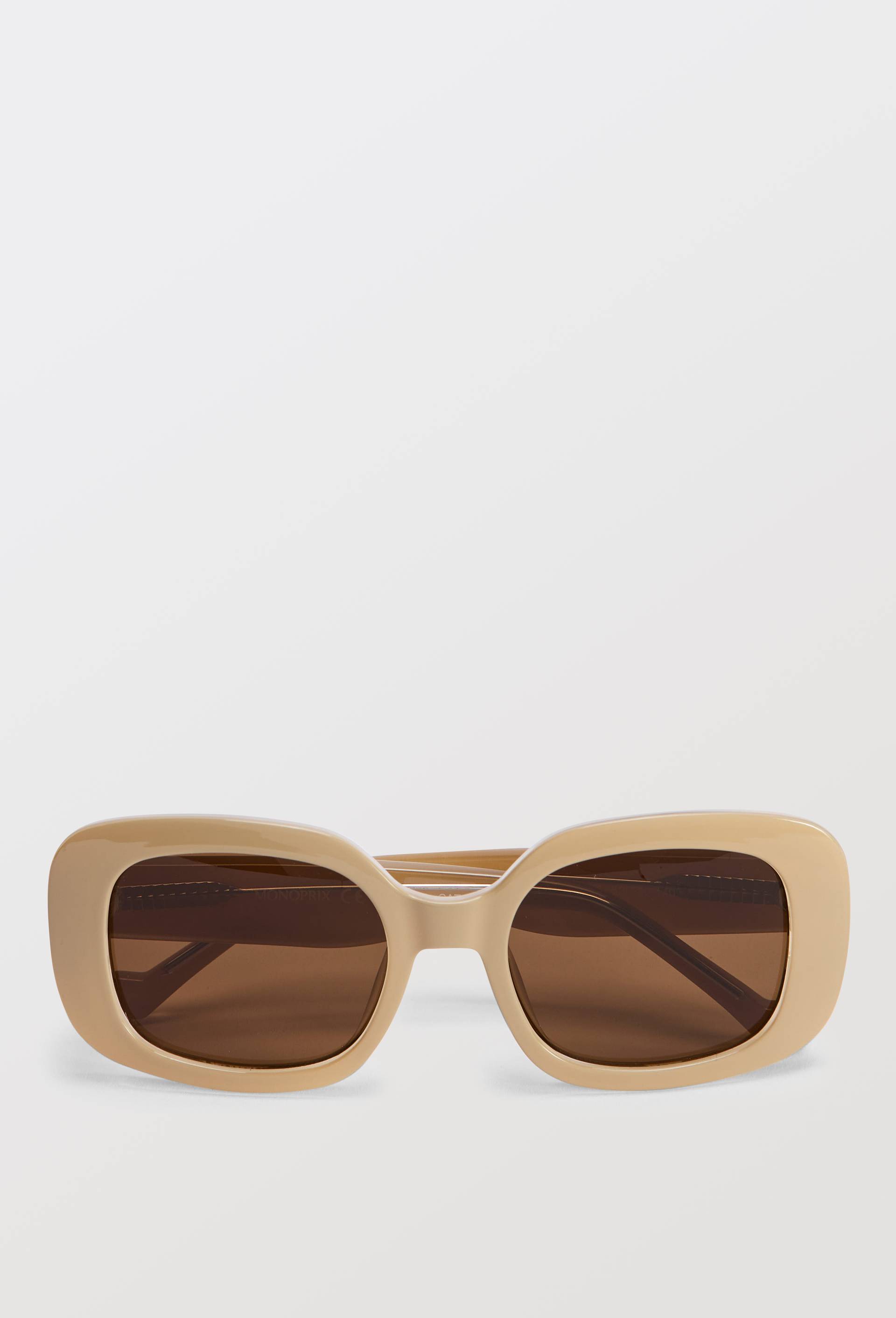 Lunettes de soleil rectangles, Brun clair, large image number 1
