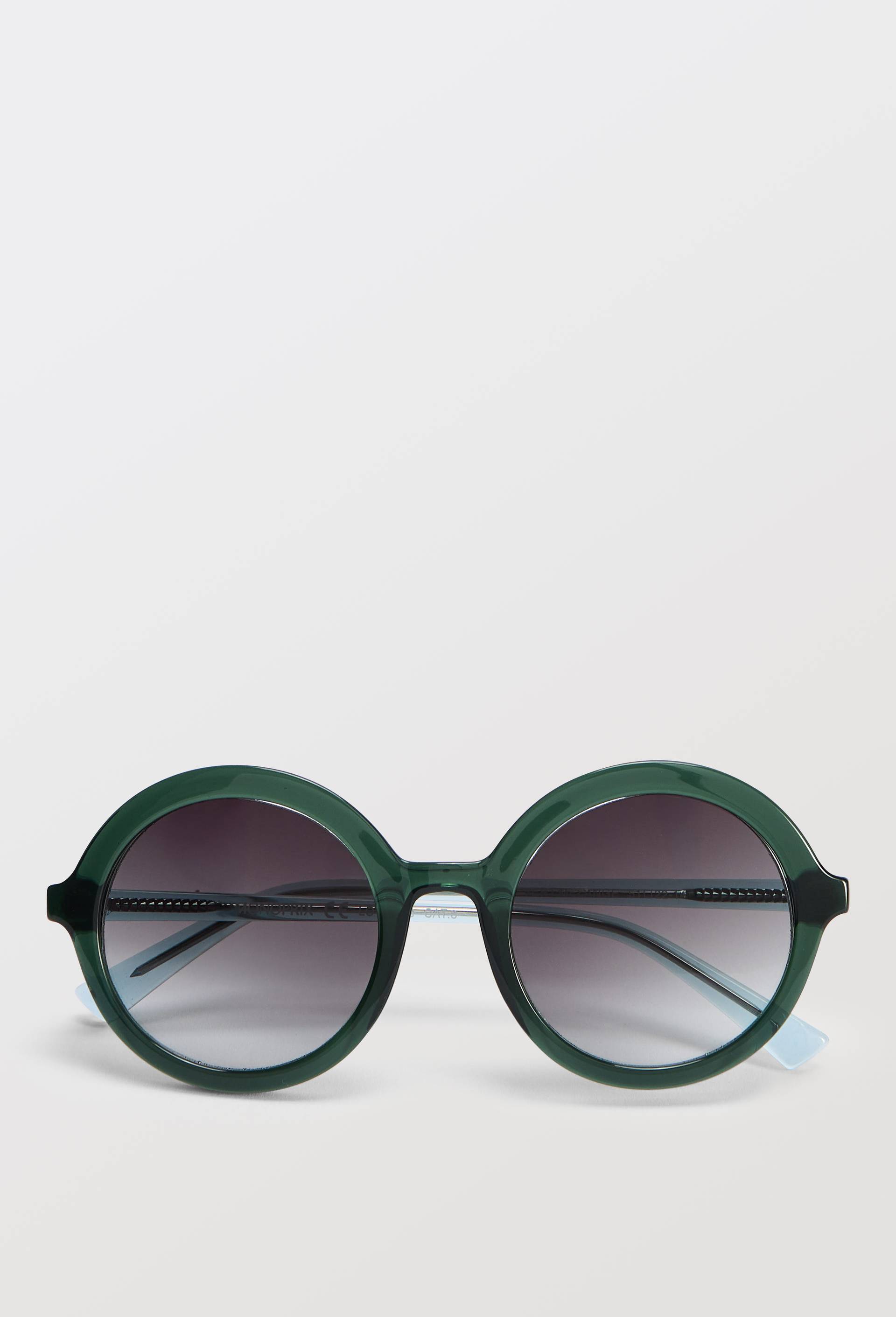 Lunettes de soleil rondes, Vert fonc&eacute;, large image number 1.0