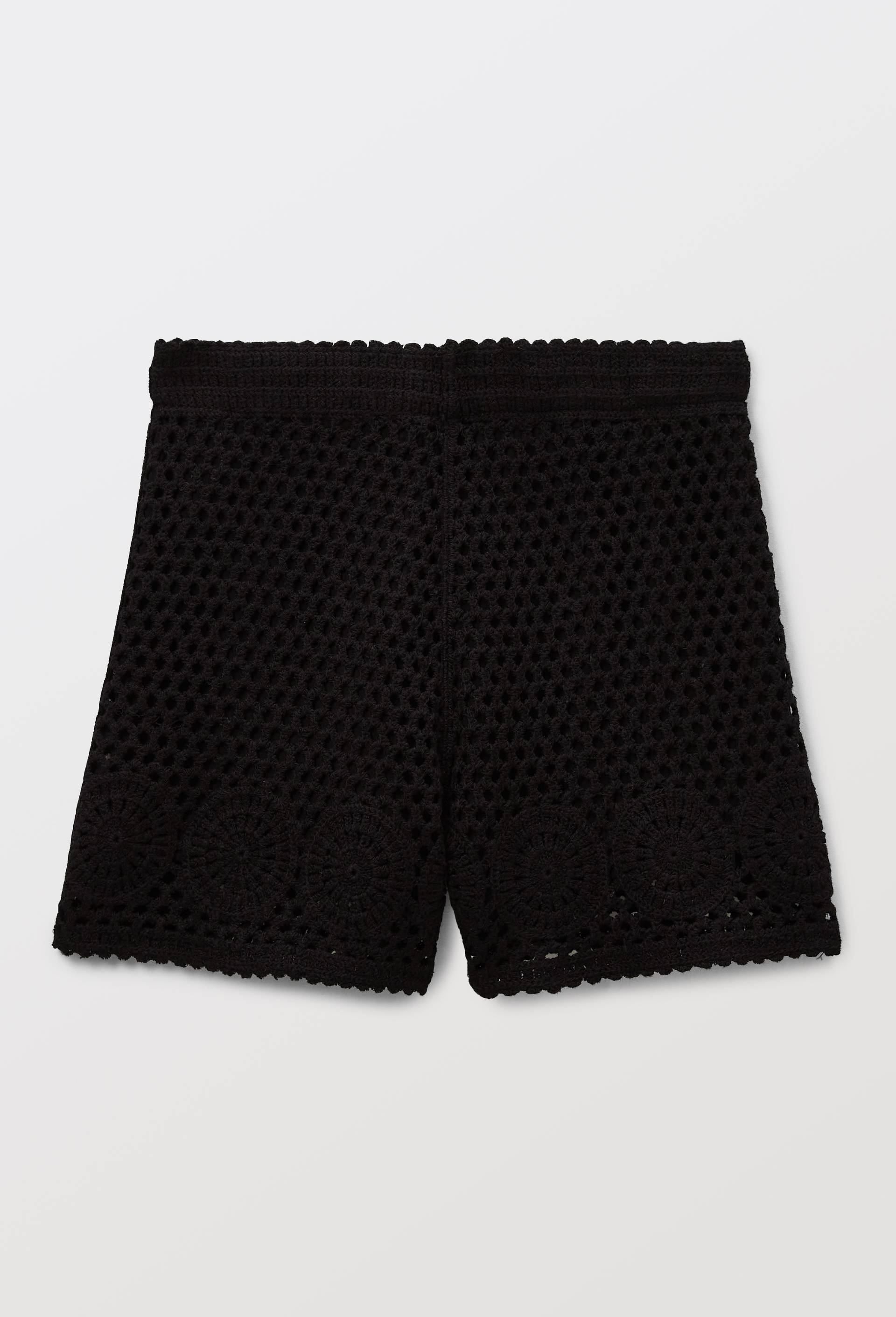 Short en crochet en coton, Noir, large image number 1