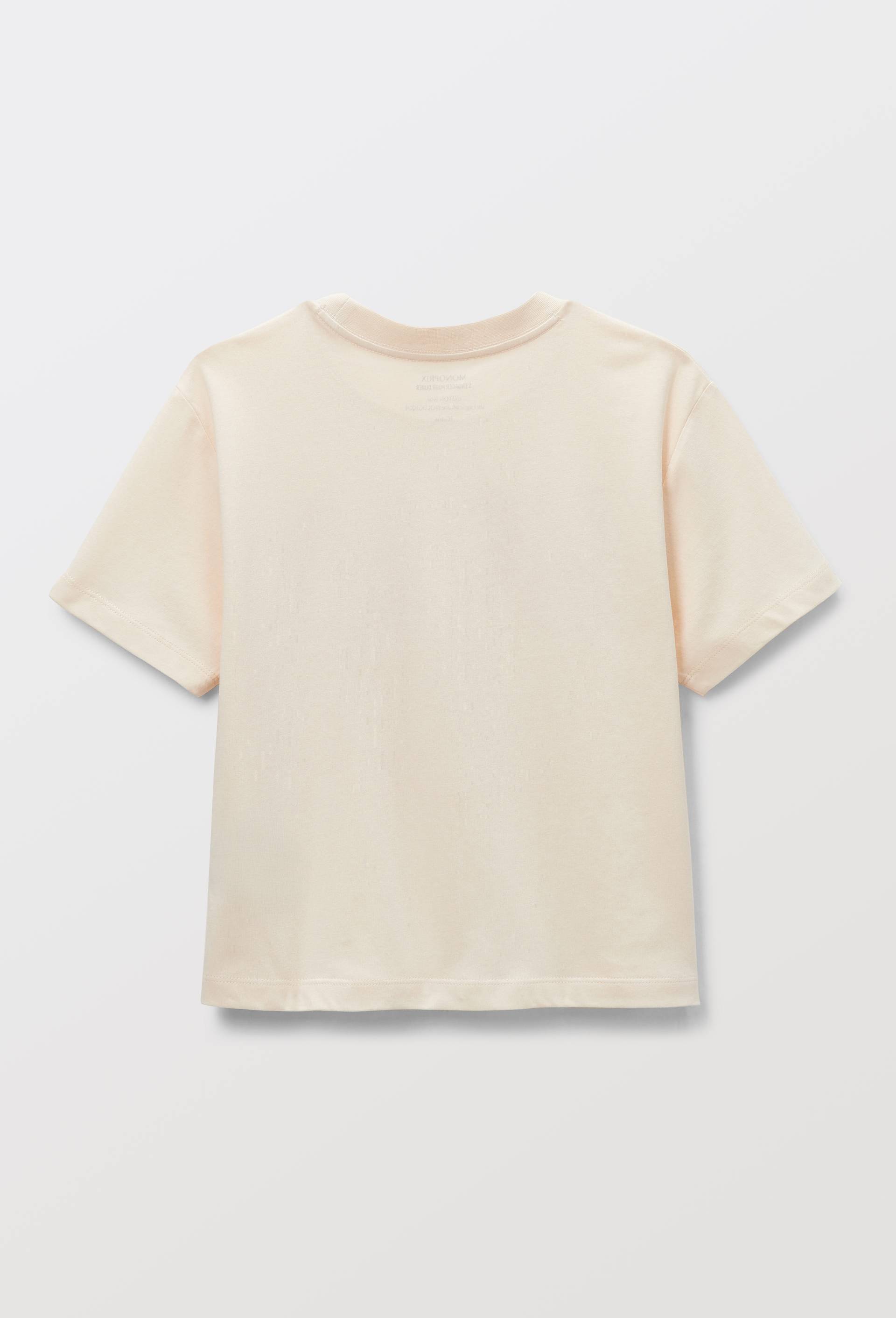 Tee-shirt &agrave; inscription en coton, Beige clair, large image number 1