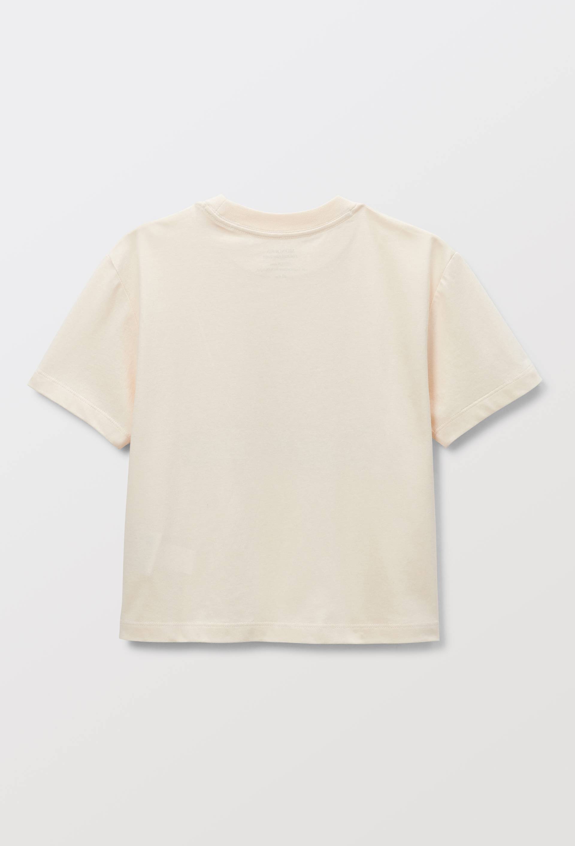 T-shirt &agrave; inscription en coton, Beige clair, large image number 1.0