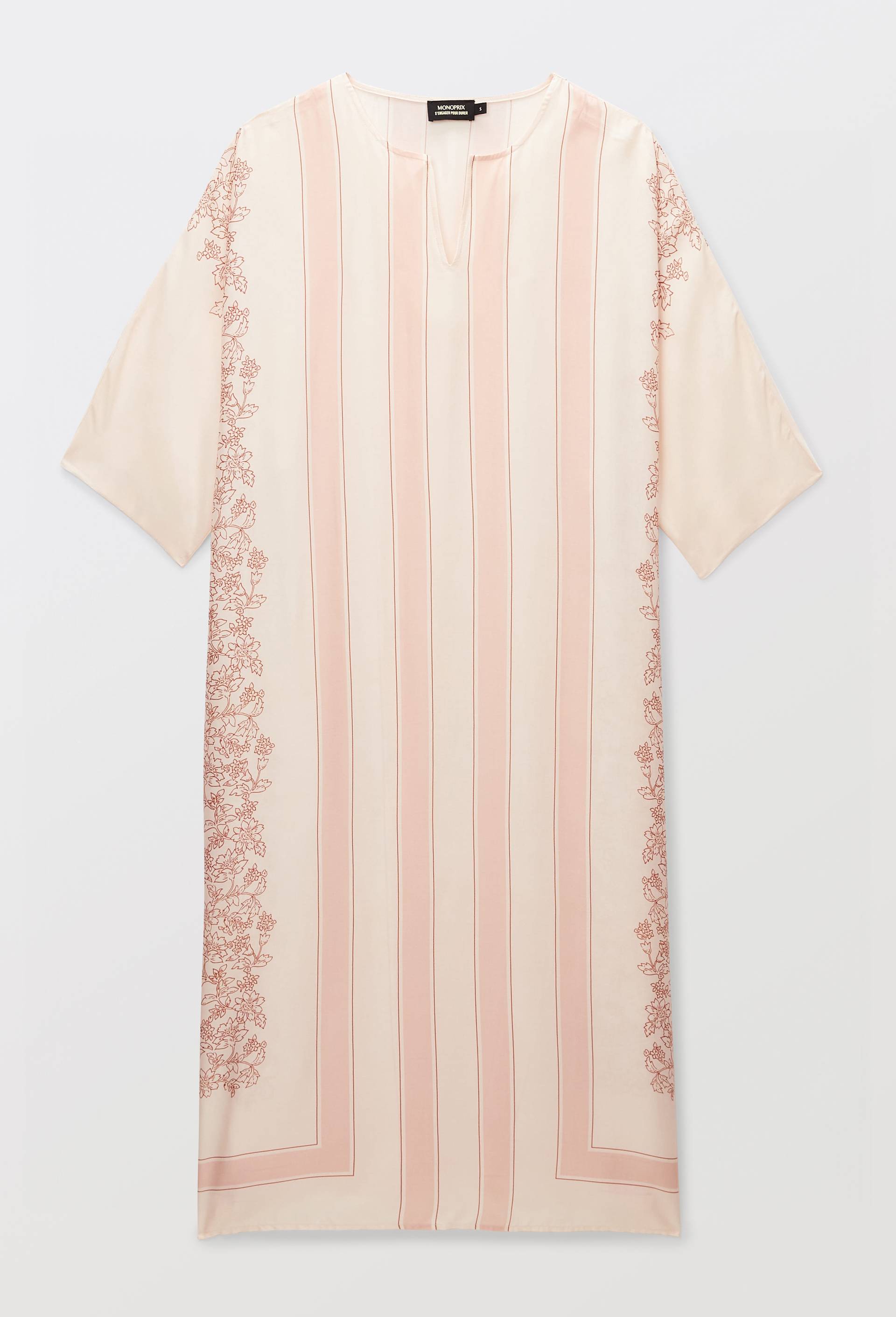 Chemise de nuit en viscose imprim&eacute;e, Rose, large image number 2