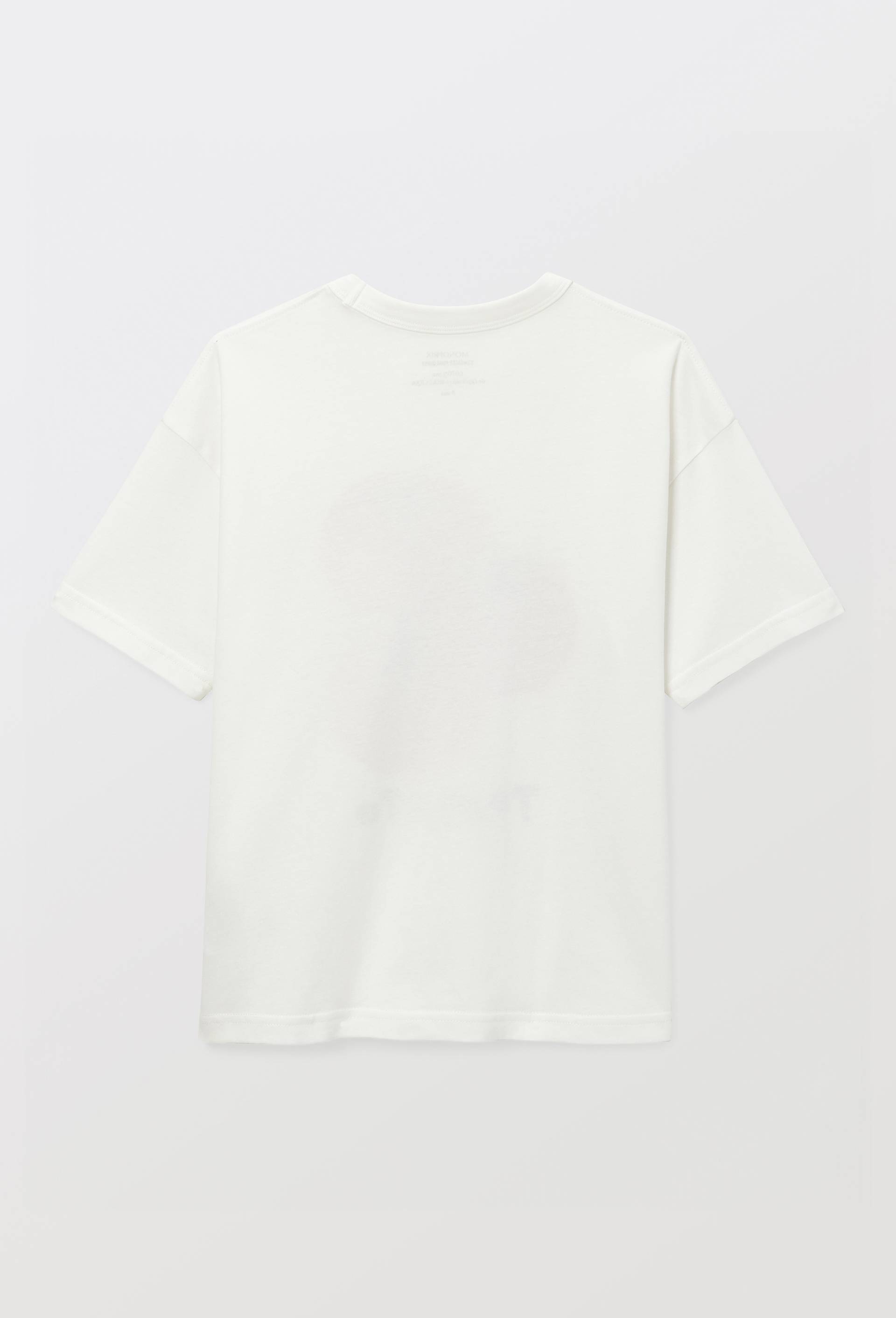 T-shirt manches courtes imprim&eacute; en coton BIO GOTS, Beige clair, large image number 2.0