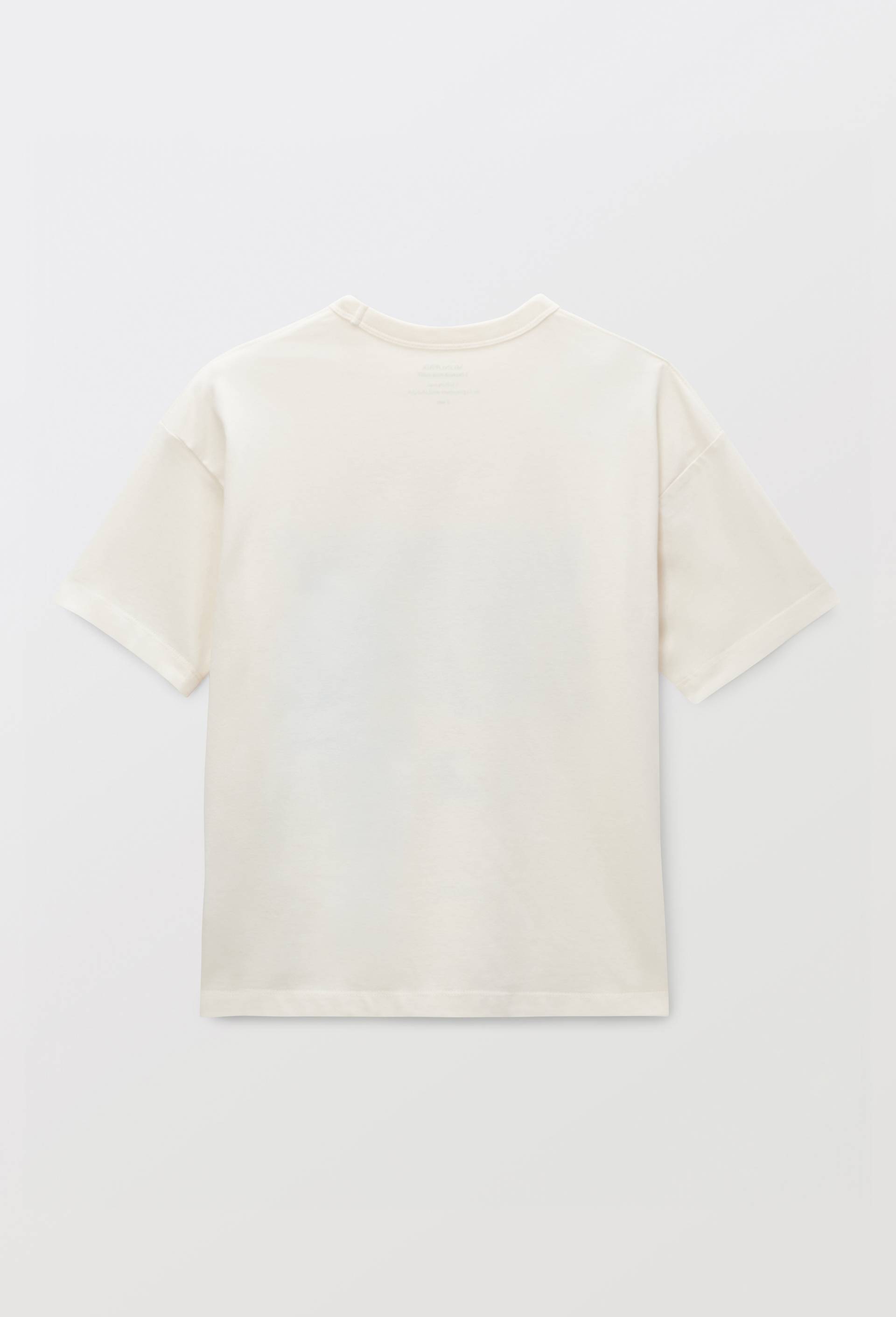 T-shirt manches courtes imprim&eacute; en coton BIO GOTS, Beige clair, large image number 2