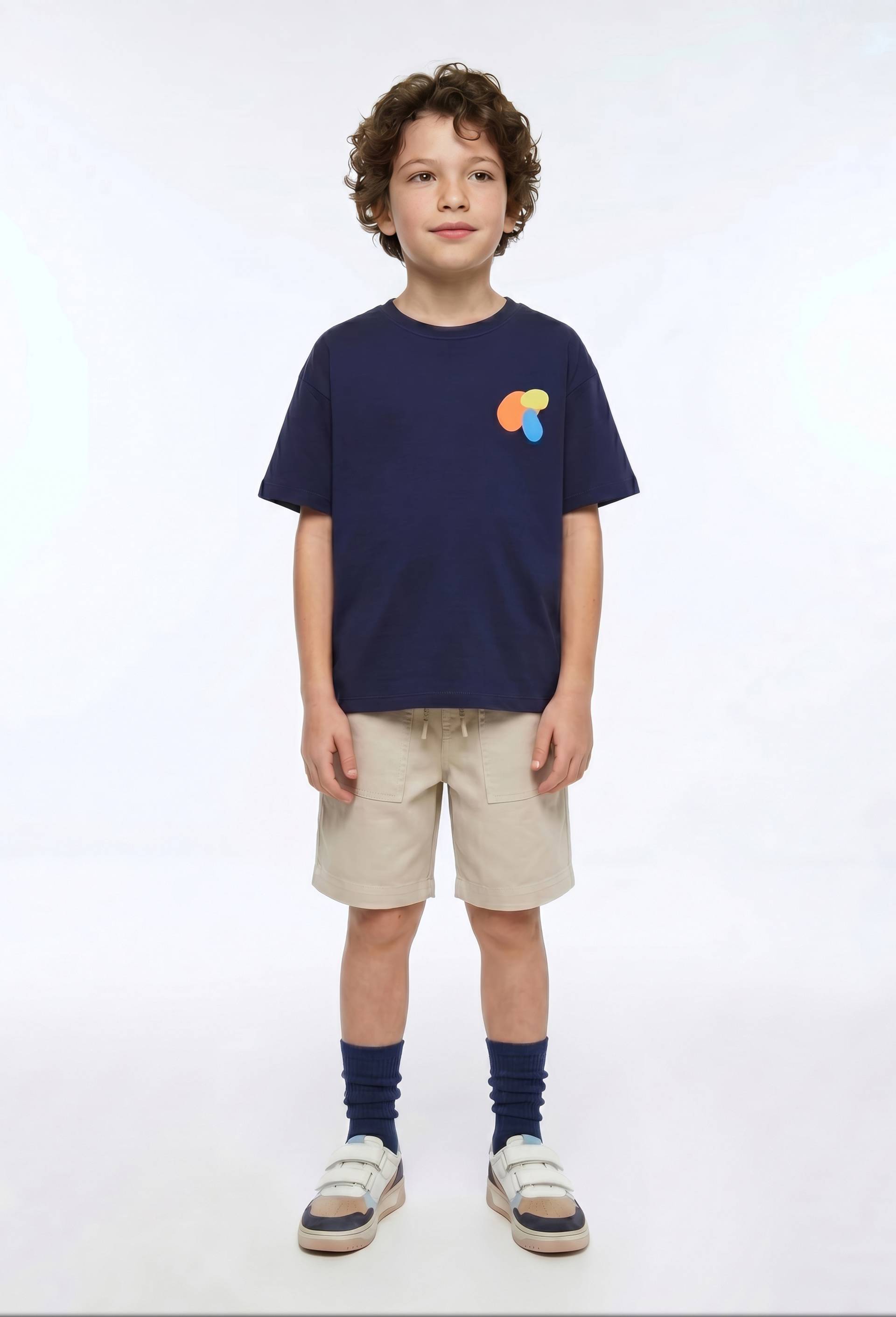 T-shirt manches courtes imprim&eacute; en coton BIO GOTS, Bleu fonc&eacute;, large image number 1