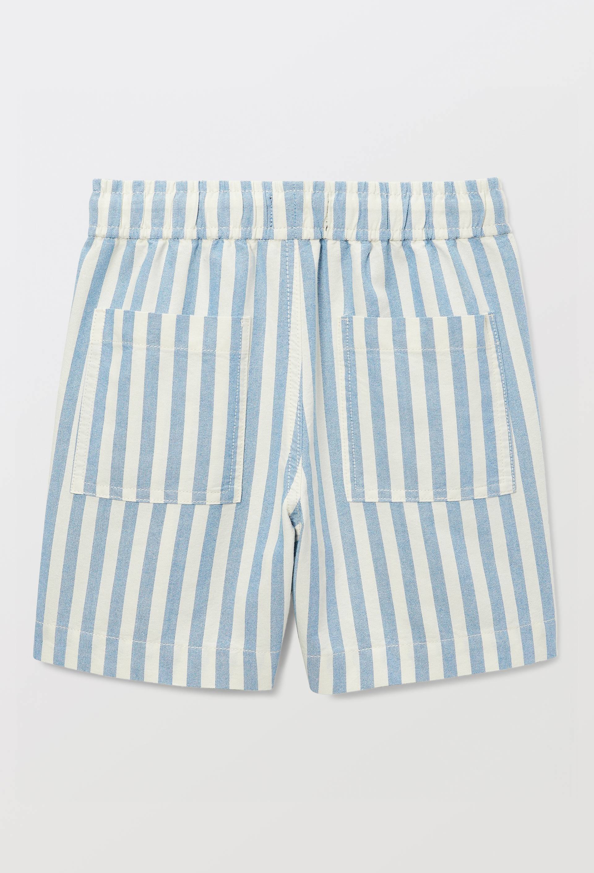 Short ray&eacute; en coton, Bleu, large image number 2.0