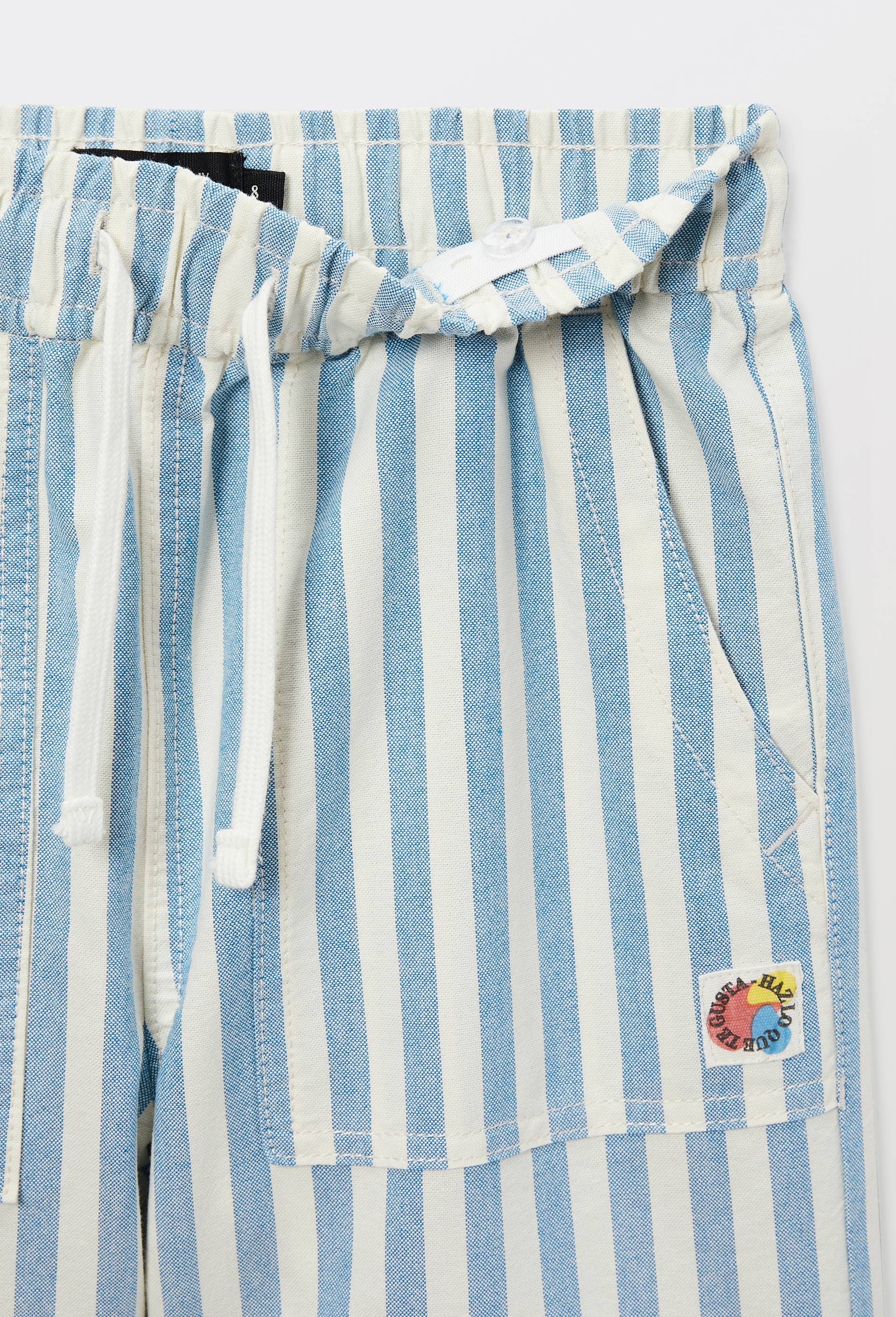 Short ray&eacute; en coton, Bleu, large image number 3.0