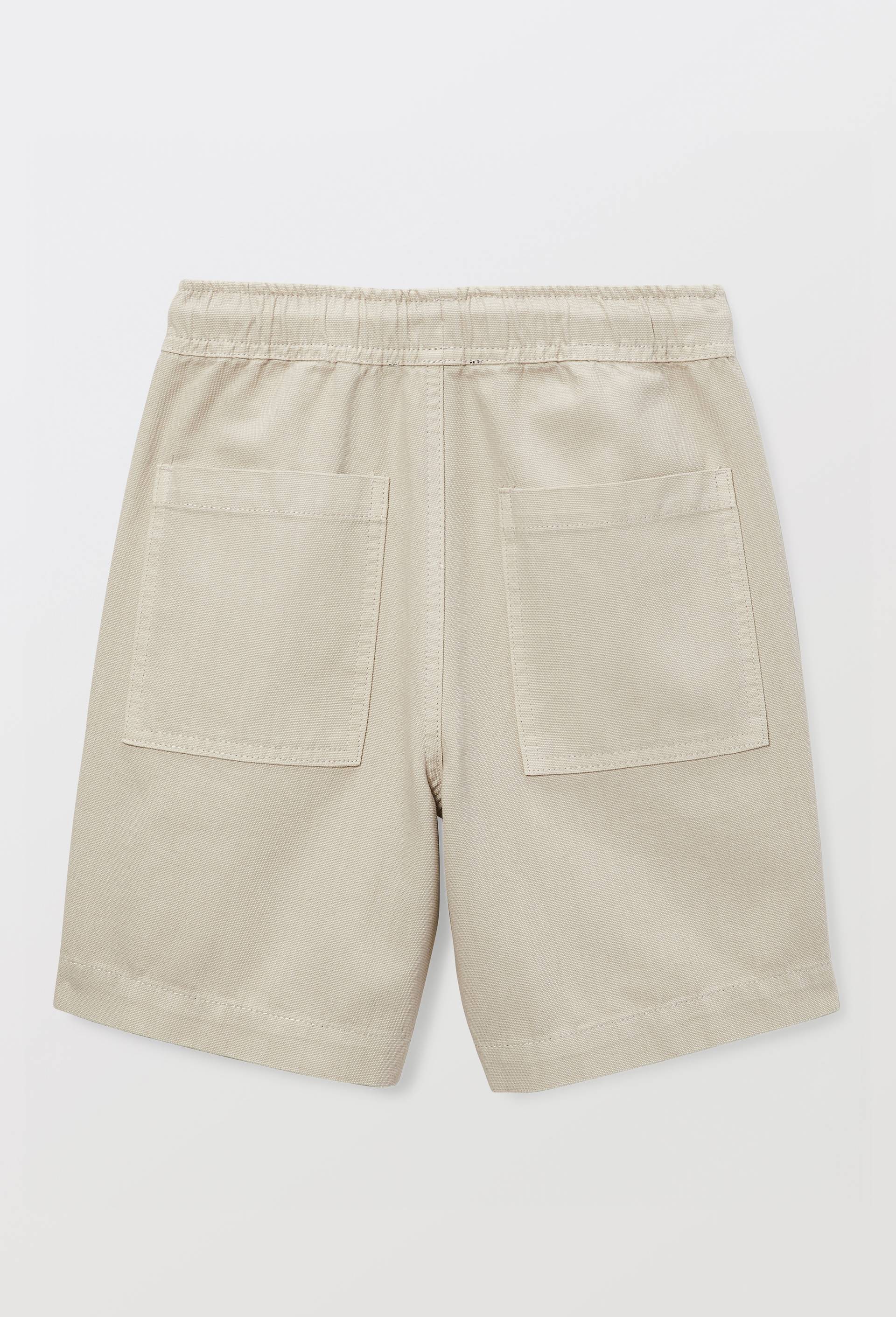 Short surteint uni en coton, Beige, large image number 2.0