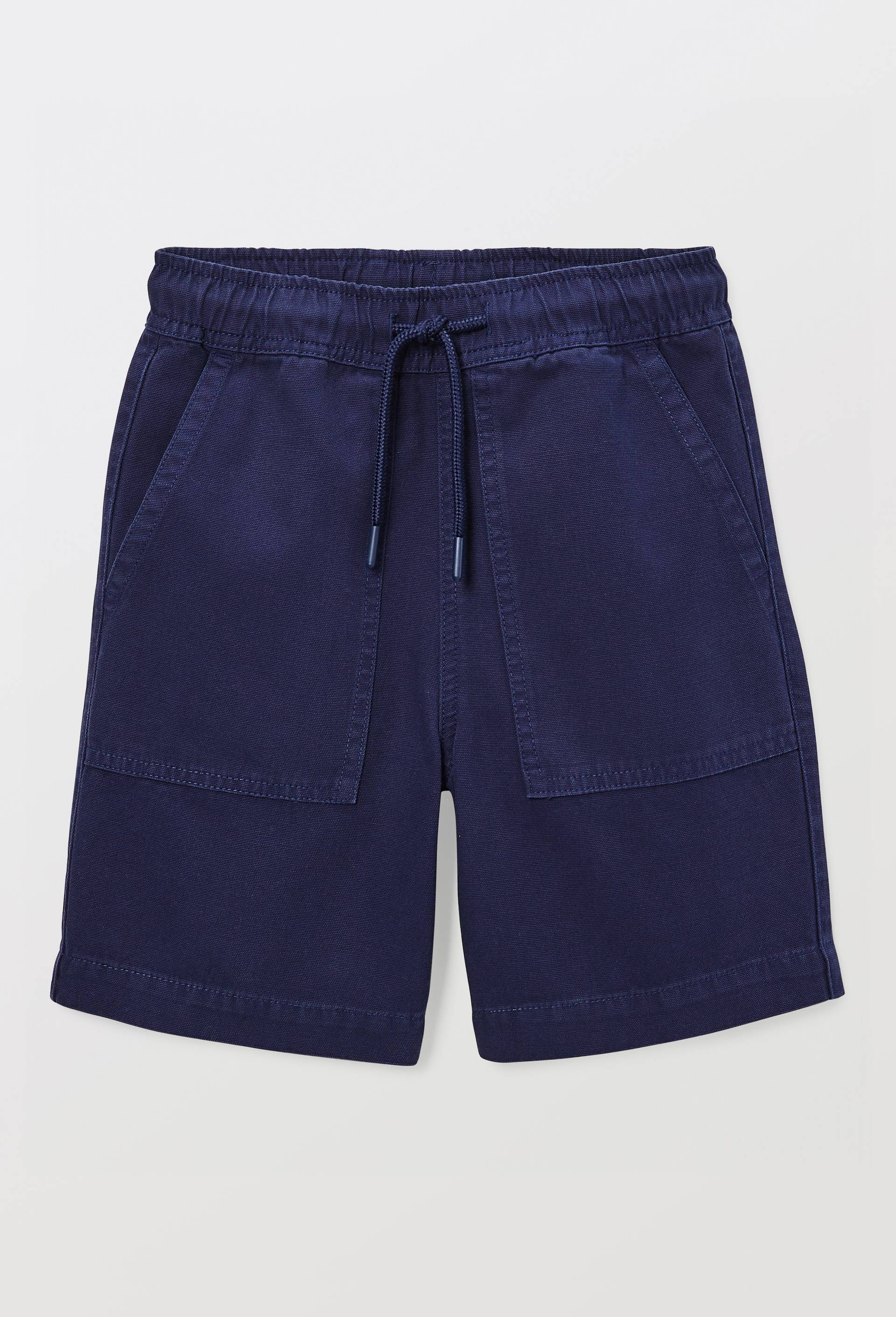 Short surteint uni en coton, Bleu fonc&eacute;, large image number 1