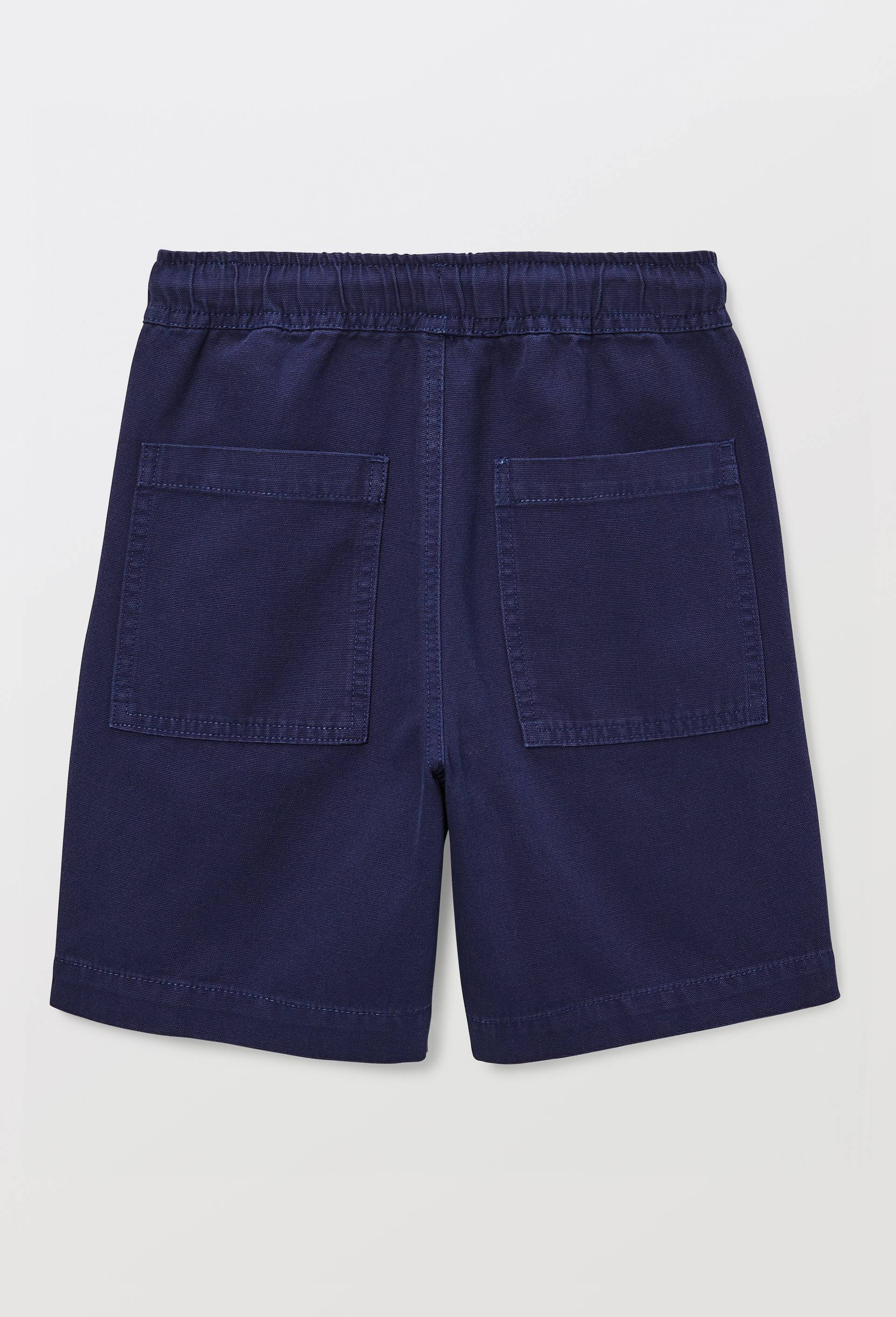 Short surteint uni en coton, Bleu fonc&eacute;, large image number 2.0