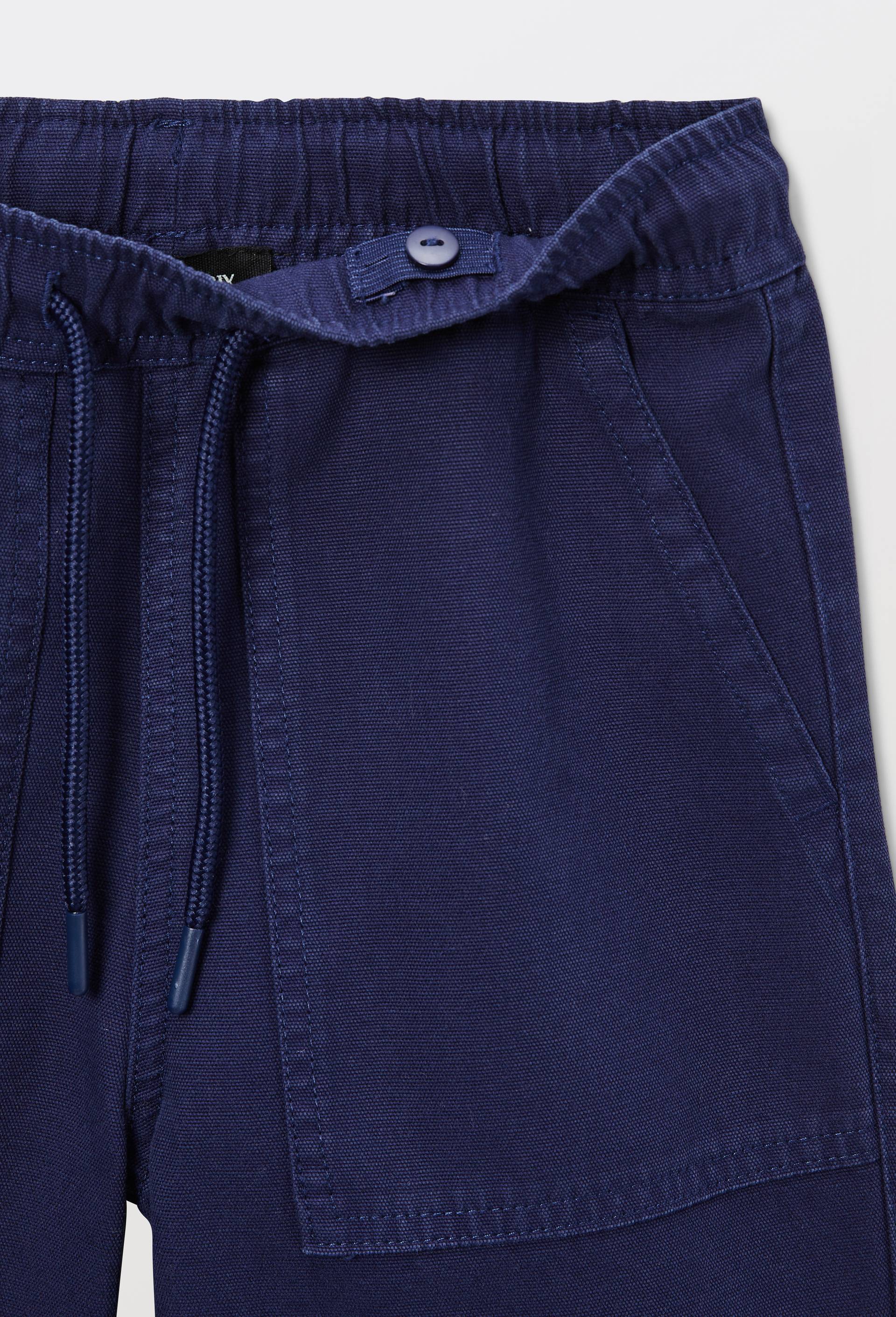 Short surteint uni en coton, Bleu fonc&eacute;, large image number 3.0
