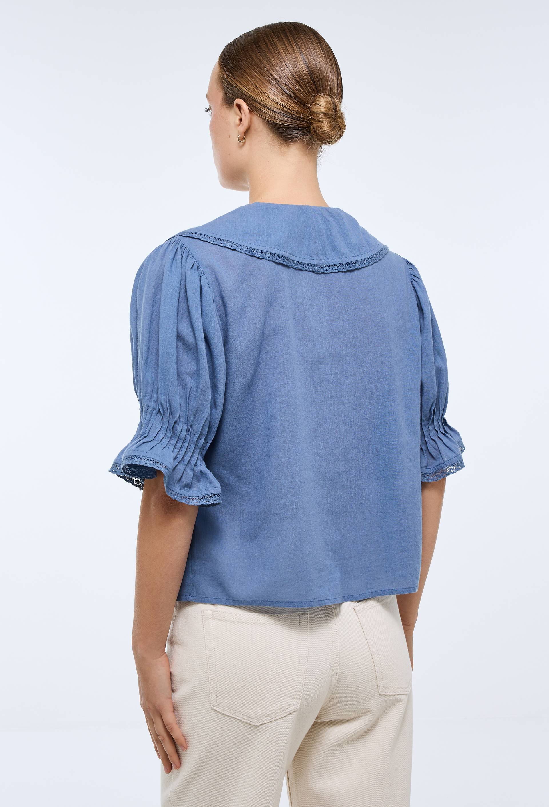 Top uni en coton BIO GOTS, Bleu, large image number 1.0