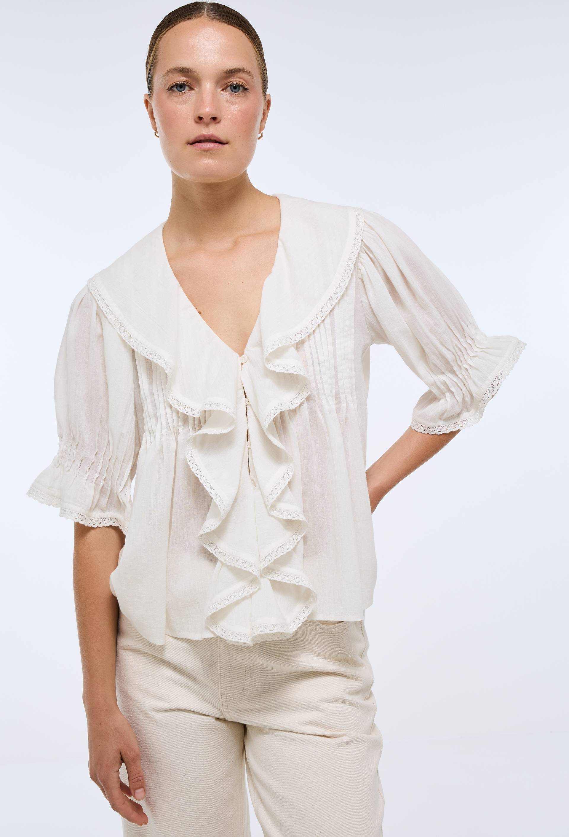 Top uni en coton BIO GOTS, Blanc, swatch image