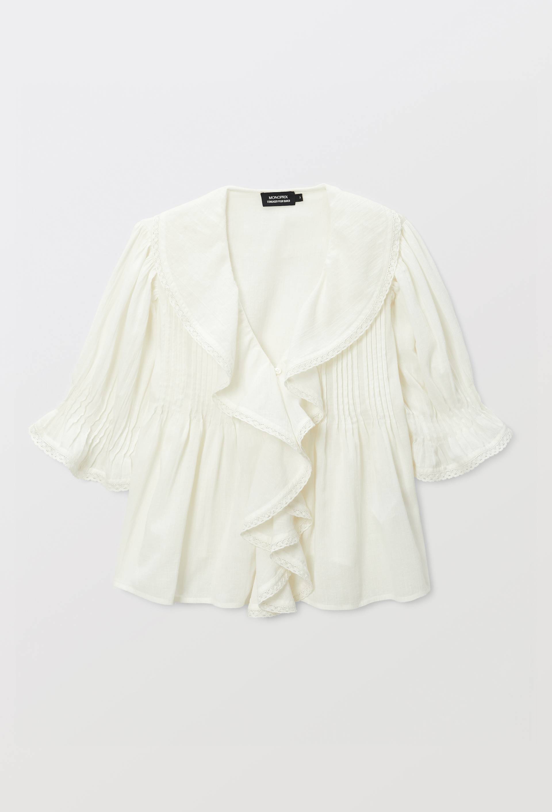 Top uni en coton BIO GOTS, Blanc, large image number 2.0