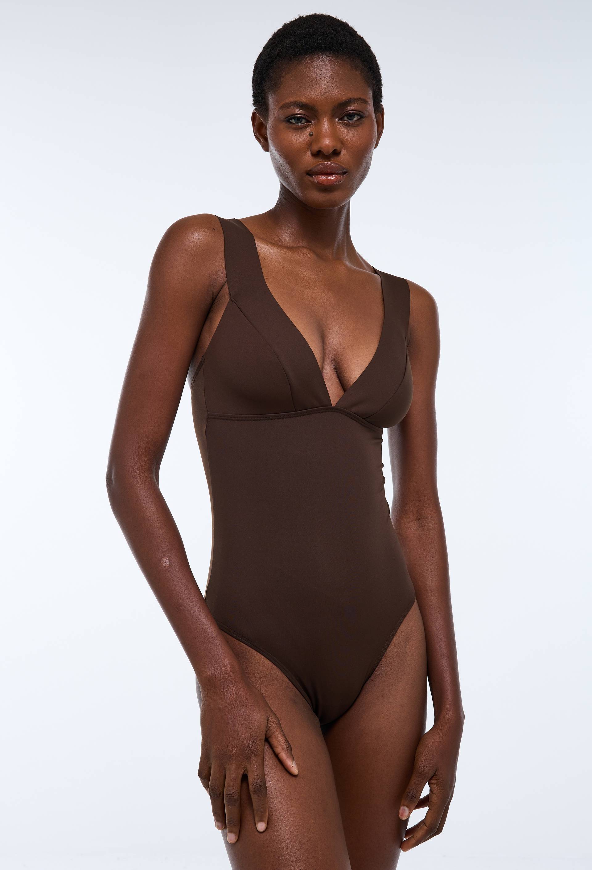 Maillot de bain 1 pi&egrave;ce MAYA, Brun fonc&eacute;, large image number 0