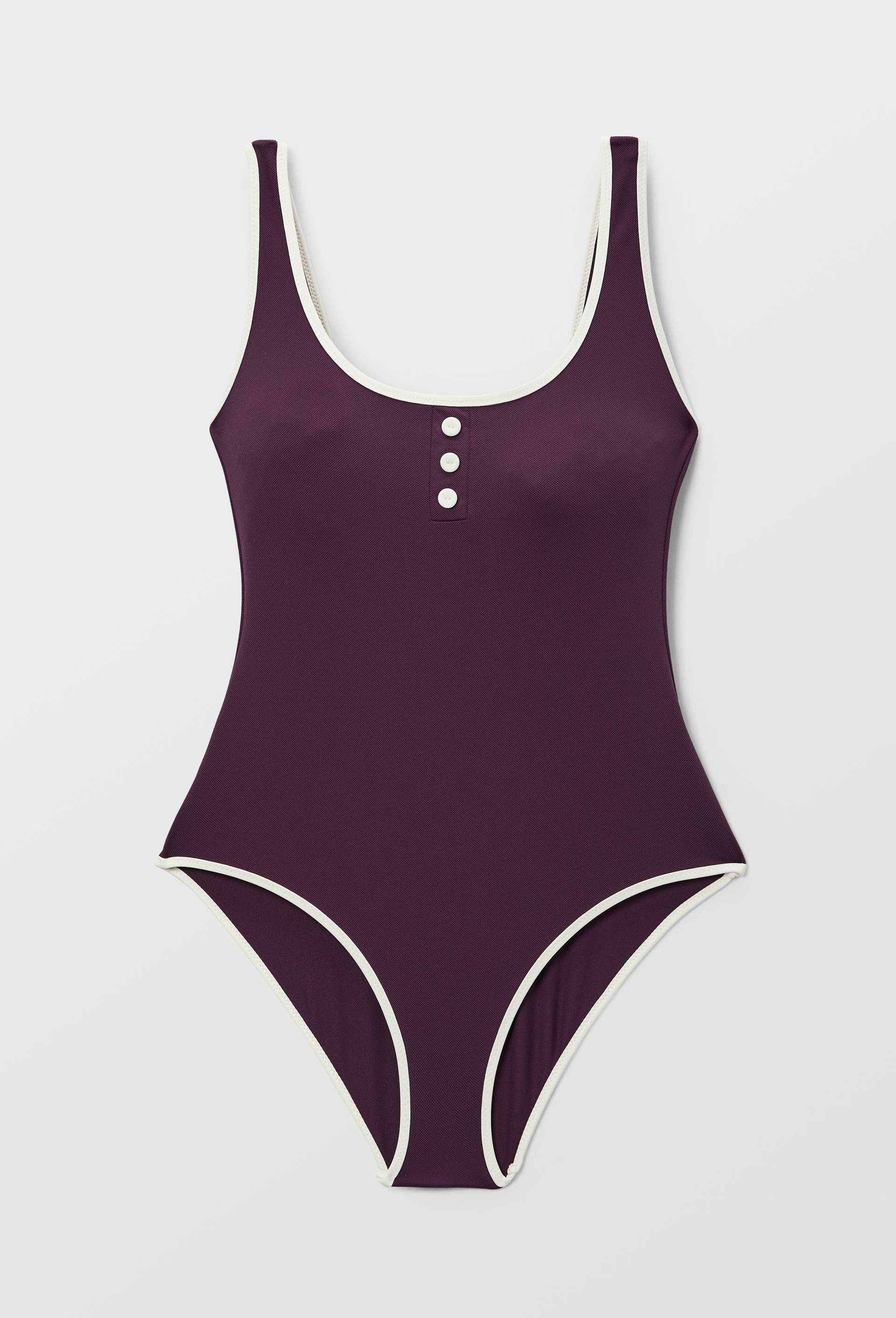 Maillot de bain 1 pi&egrave;ce CROISIERE, Violet fonc&eacute;, large image number 2.0