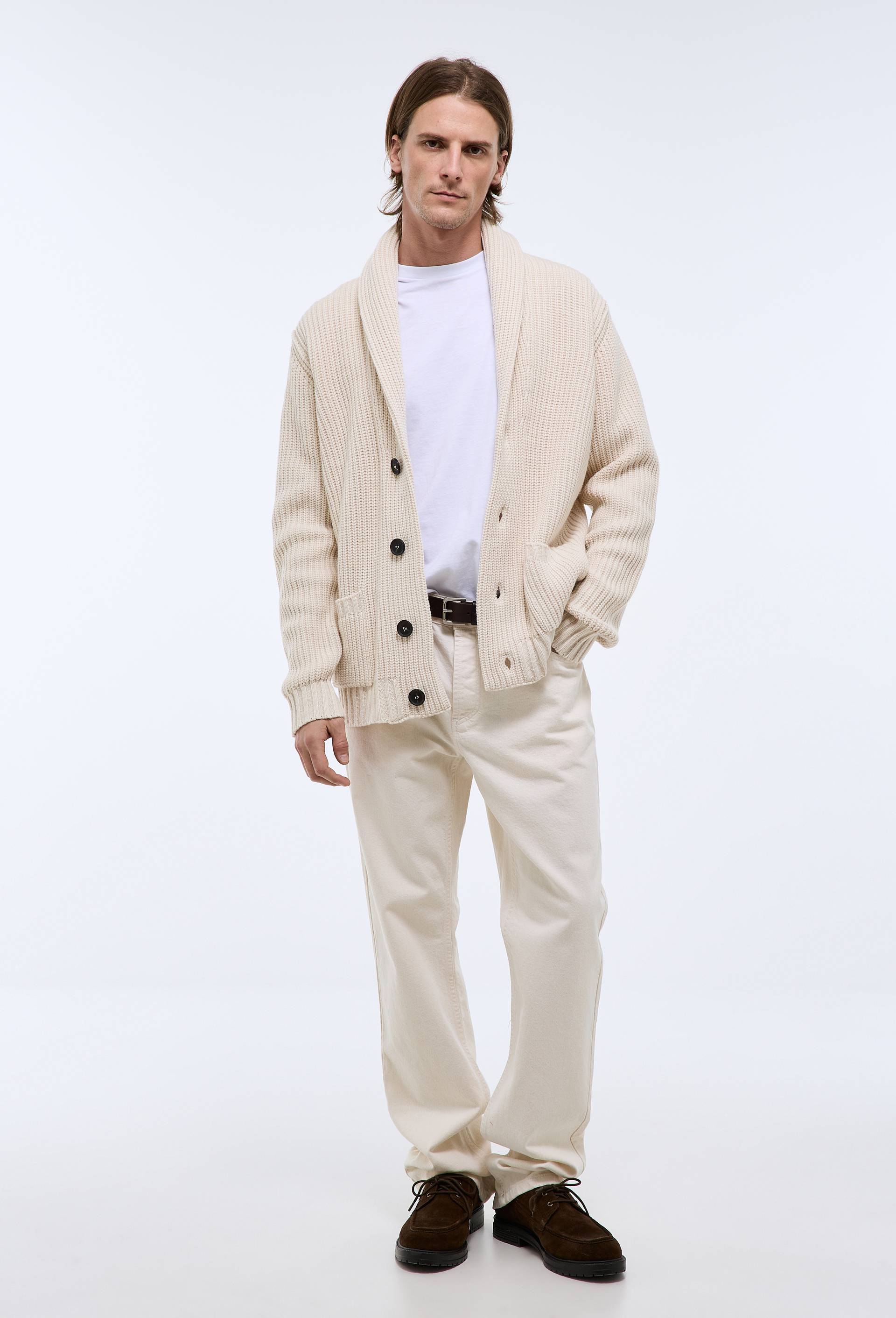 Jean straight en coton, Beige clair, large image number 1