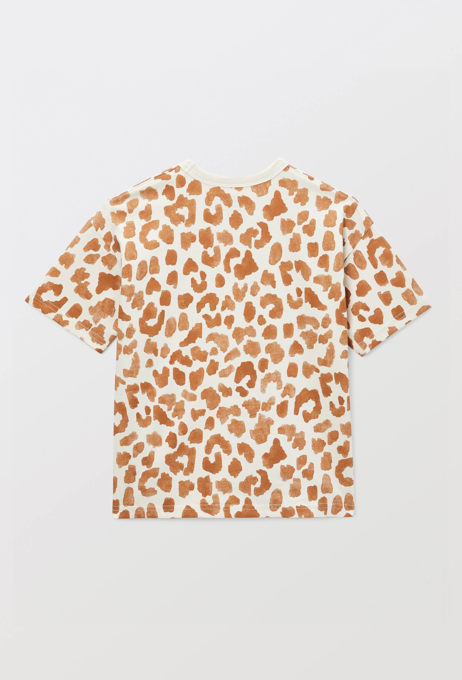 T-shirt manches courtes imprim&eacute; en coton BIO GOTS, Beige clair, large image number 2.0