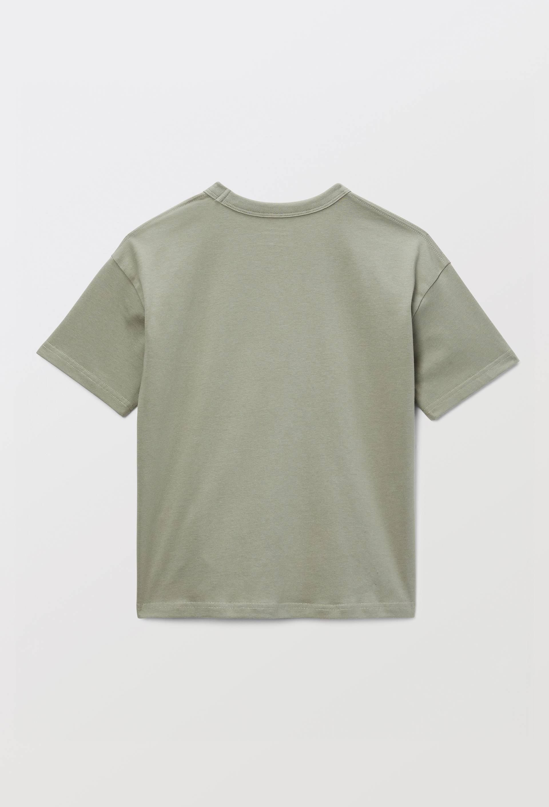 T-shirt manches courtes brod&eacute; en coton BIO GOTS, Vert, large image number 2