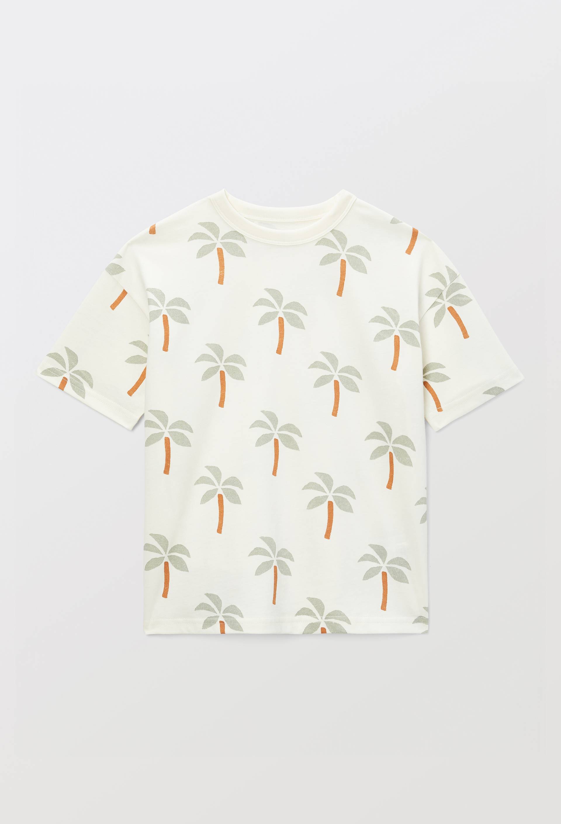 T-shirt manches courtes surteint en coton BIO, Beige clair, large image number 1