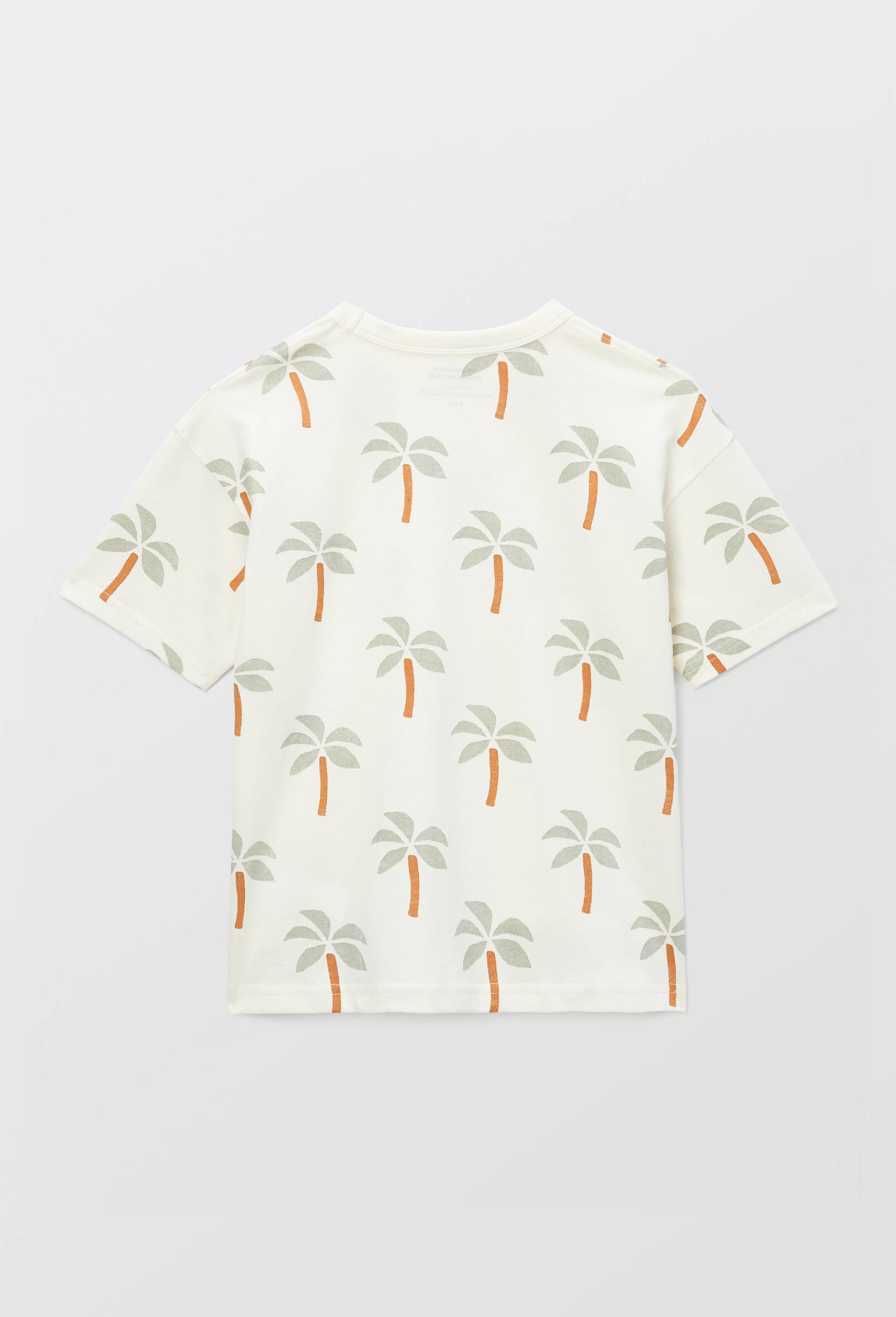 T-shirt manches courtes surteint en coton BIO, Beige clair, large image number 2