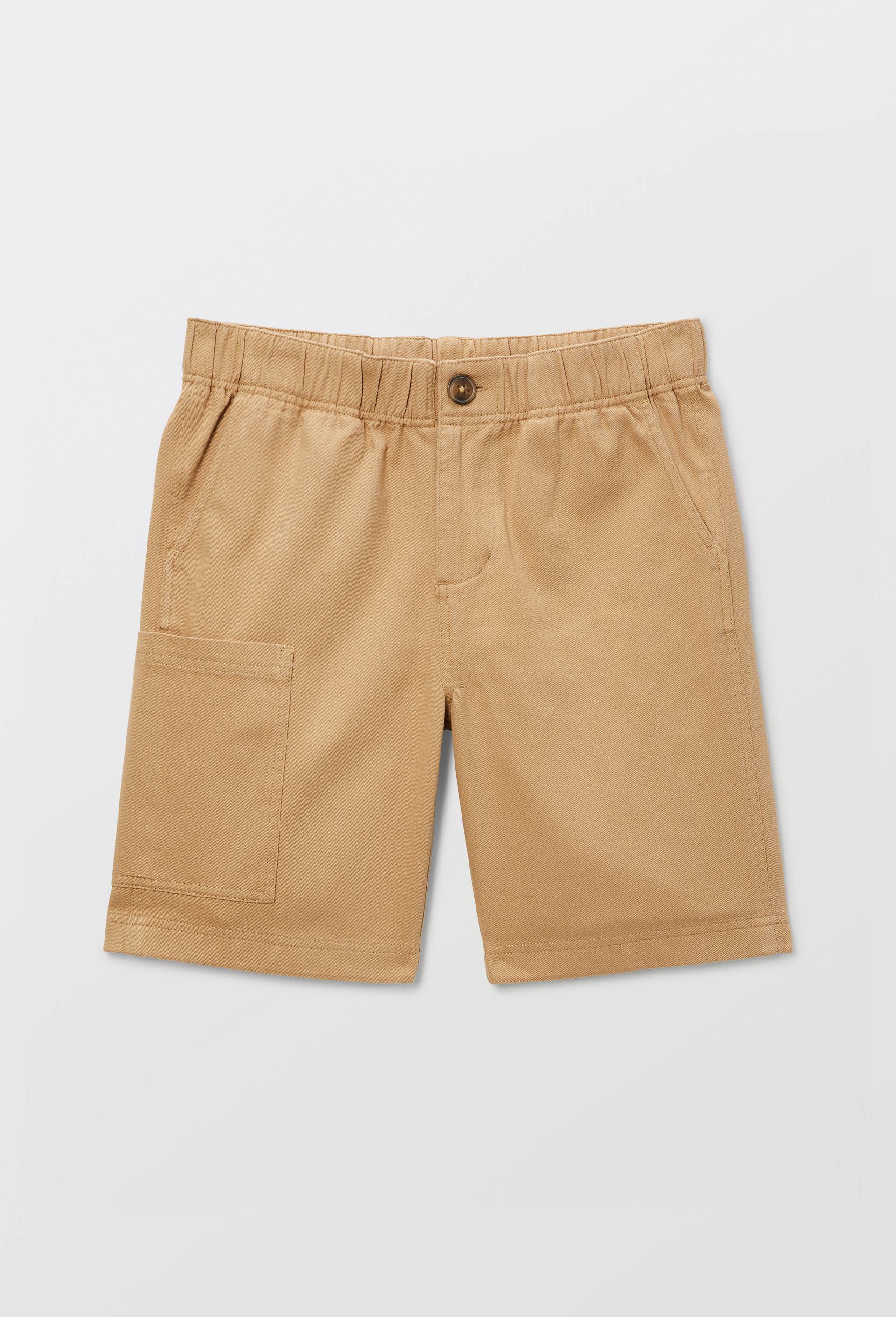 Short cargo uni en twill en coton, Beige, large image number 1.0