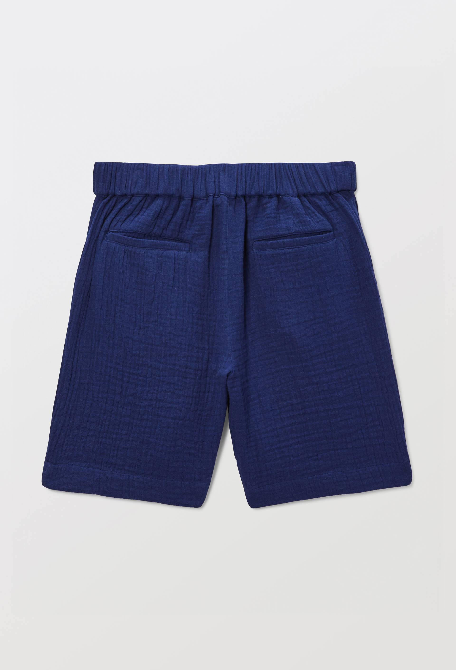 Short uni en gaze de coton BIO GOTS, Bleu fonc&eacute;, large image number 2.0