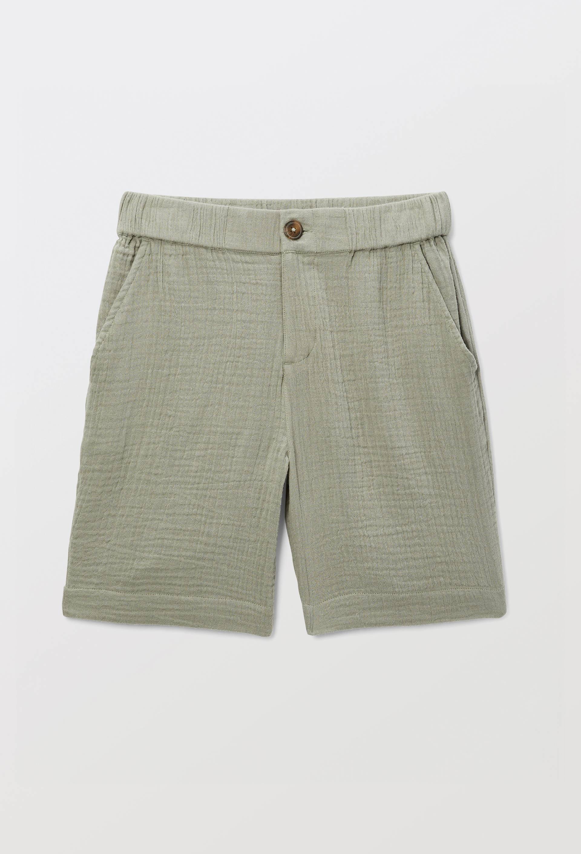 Short uni en gaze de coton BIO GOTS, Vert, large image number 1