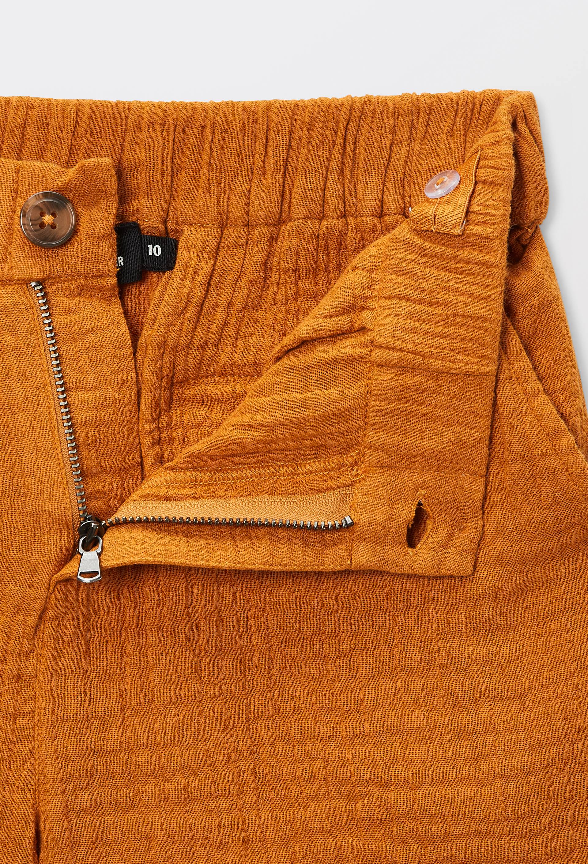 Short uni en gaze de coton BIO GOTS, Brun clair, large image number 3.0