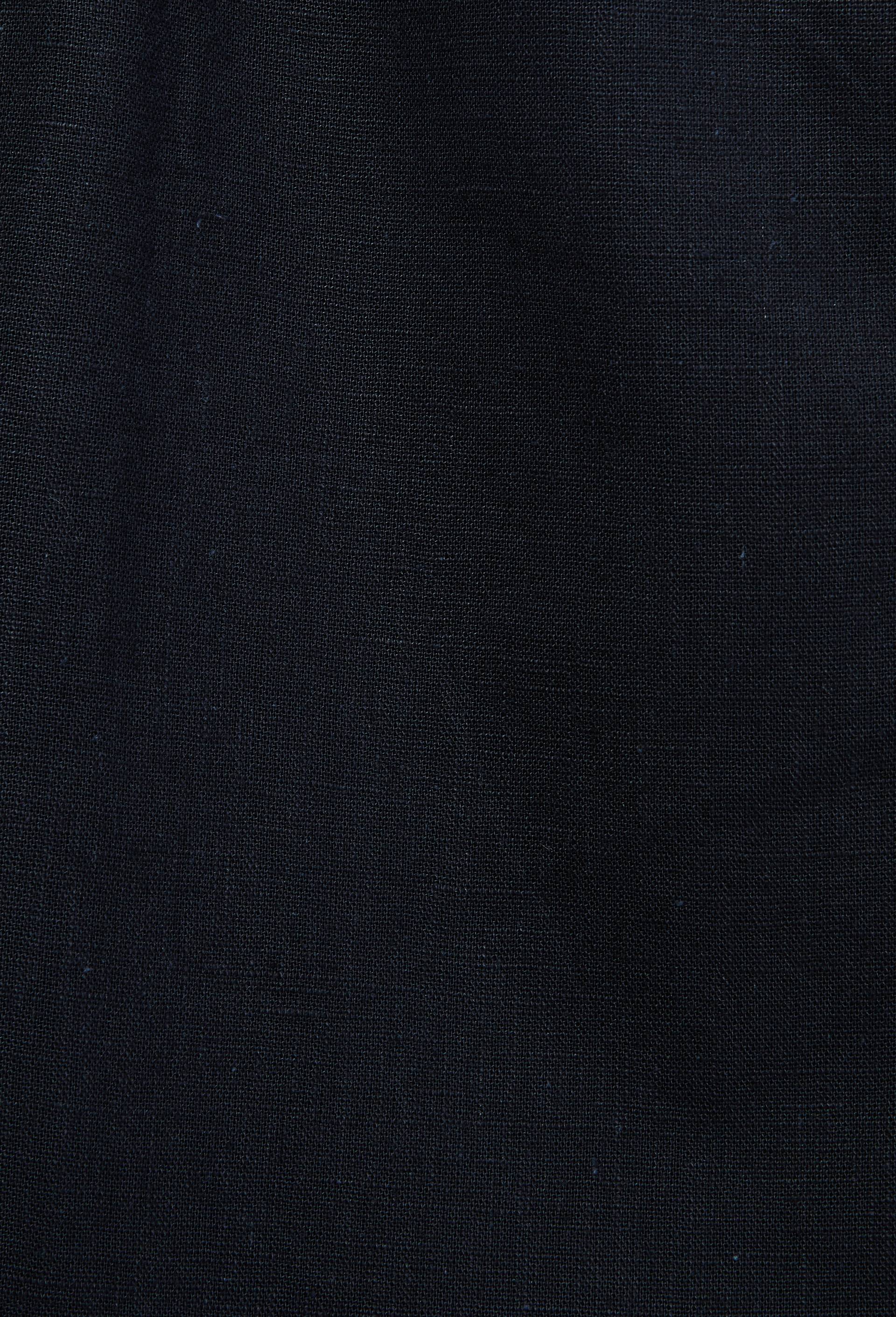 Short &eacute;lastiqu&eacute; uni en coton et lin, Noir, large image number 4.0