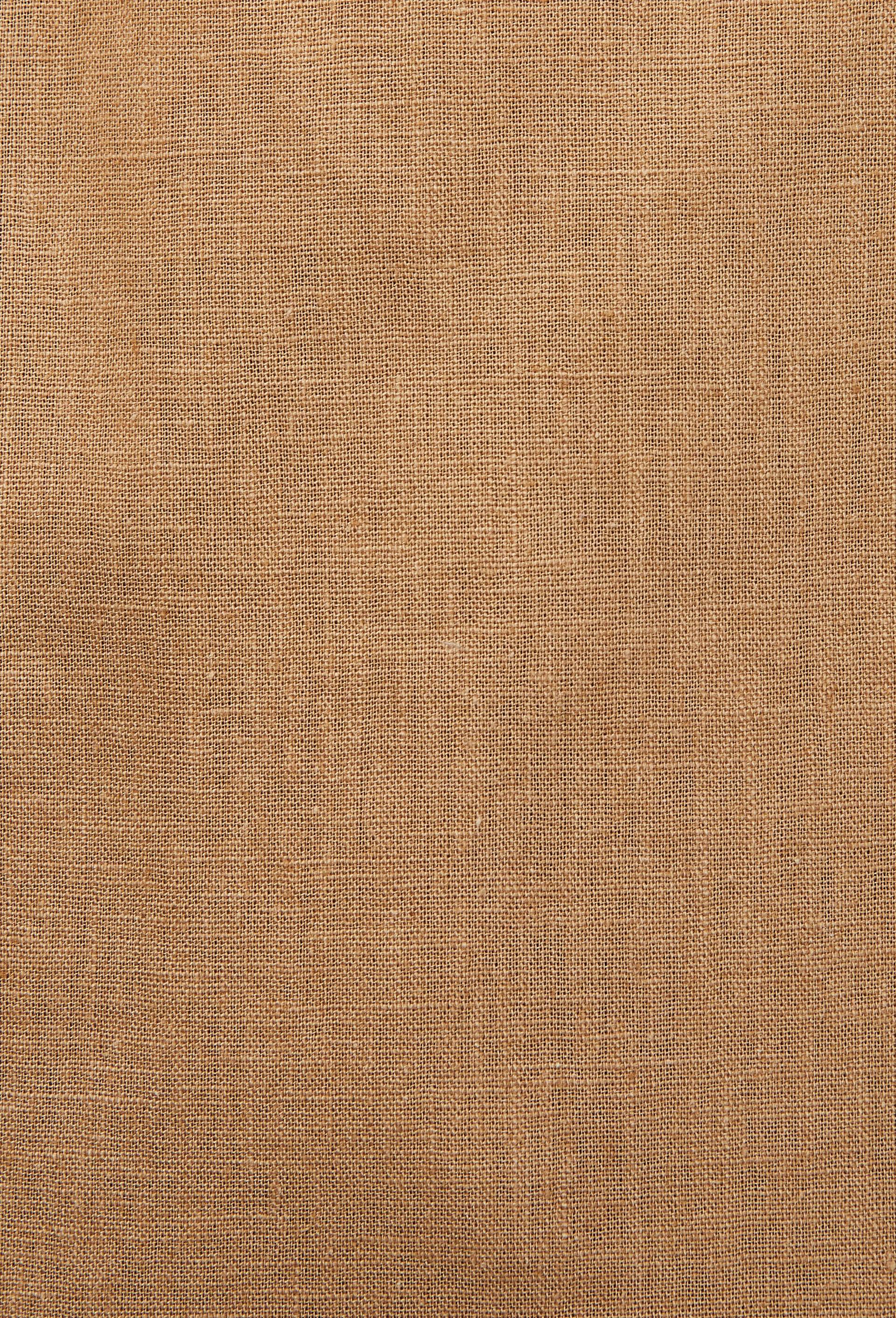 Short &eacute;lastiqu&eacute; uni en coton et lin, Beige, large image number 4.0
