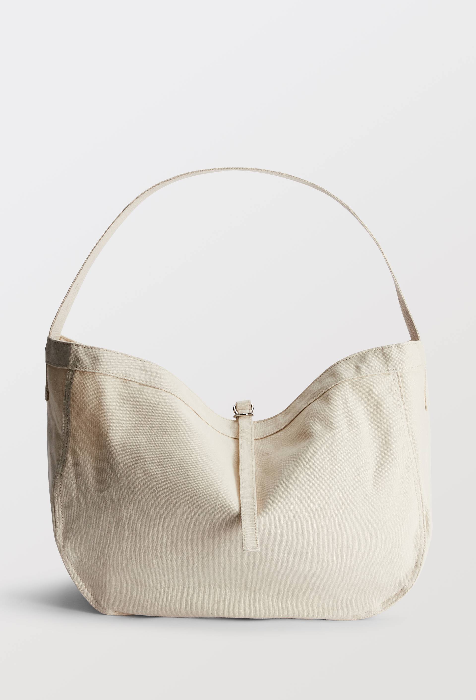 Sac port&eacute; travers en denim, Ecru, swatch image