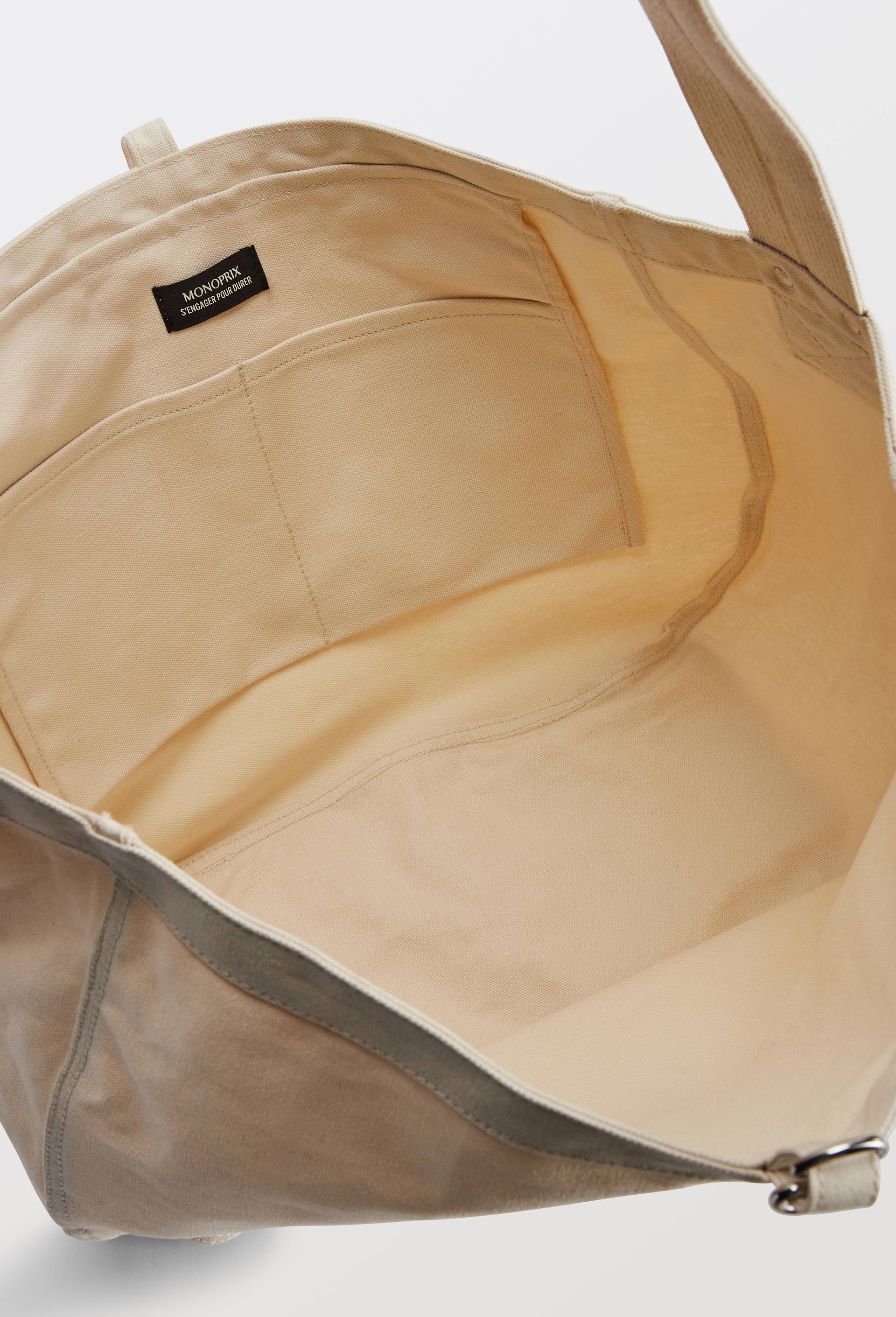 Sac port&eacute; travers en denim, Ecru, large image number 2