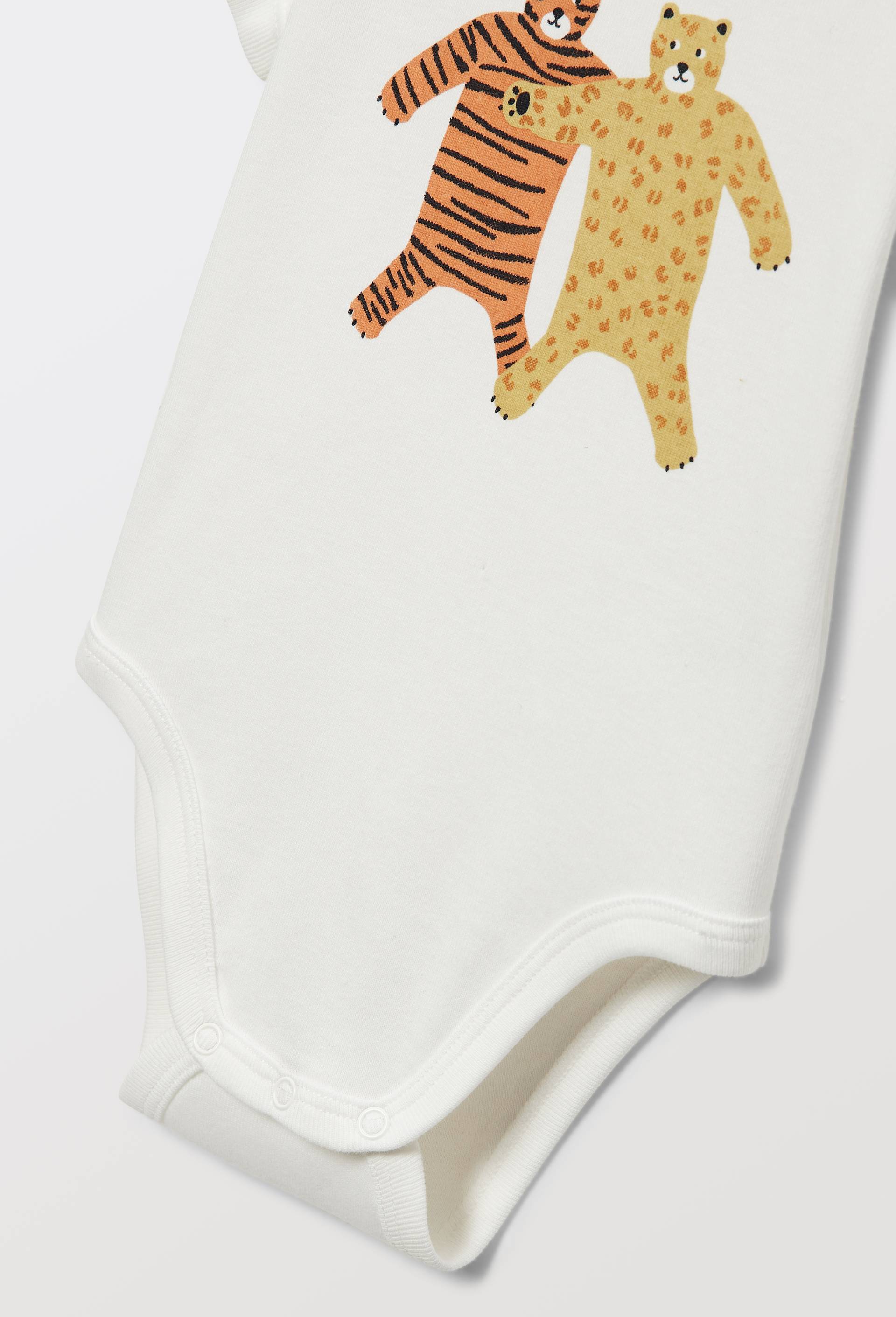Ensemble body et short en &eacute;ponge ray&eacute; en coton BIO GOTS, Brun clair, large image number 2.0
