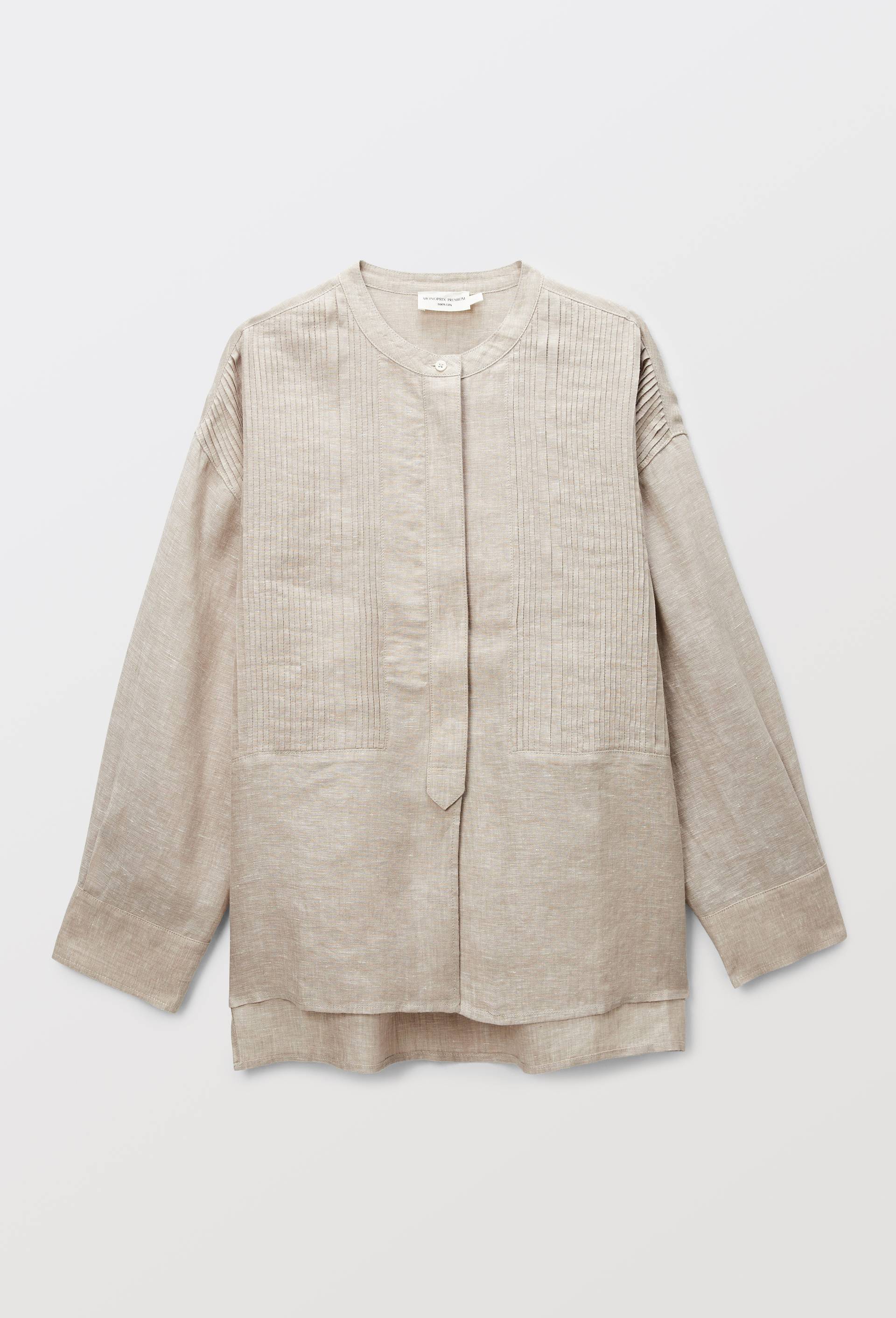 Blouse manches longues en lin, Beige clair, large image number 2.0