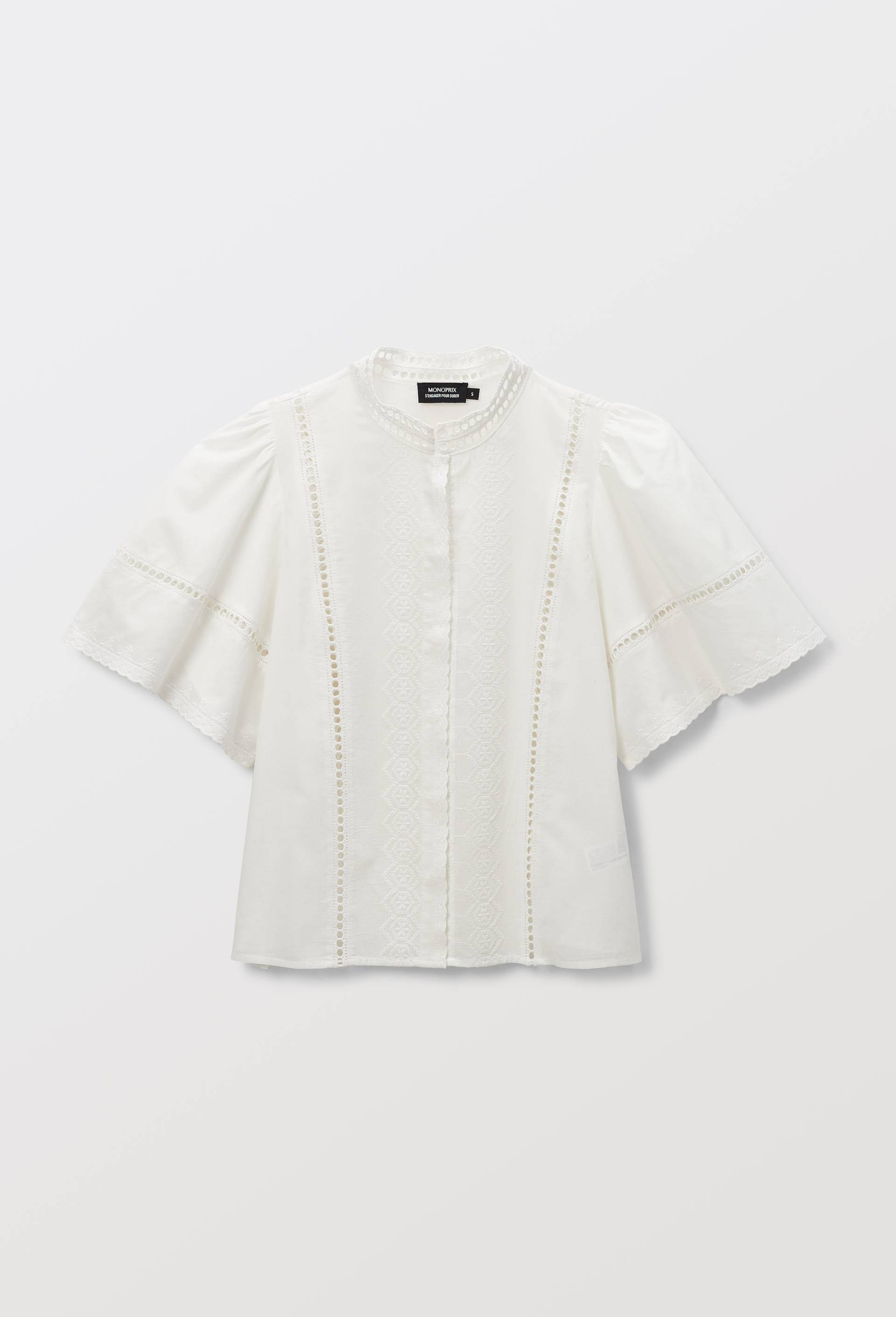 Top manches courtes en coton BIO GOTS, Blanc, large image number 3