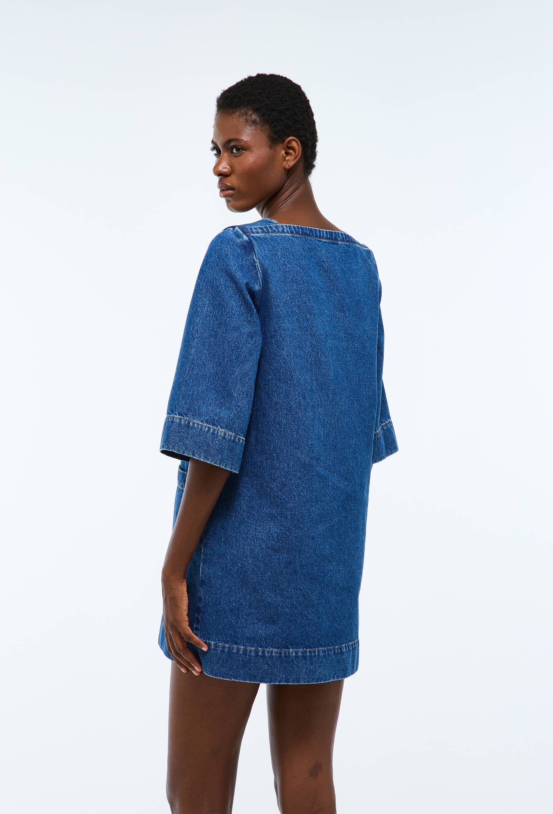 Robe courte jean en coton, Bleu fonc&eacute;, large image number 2