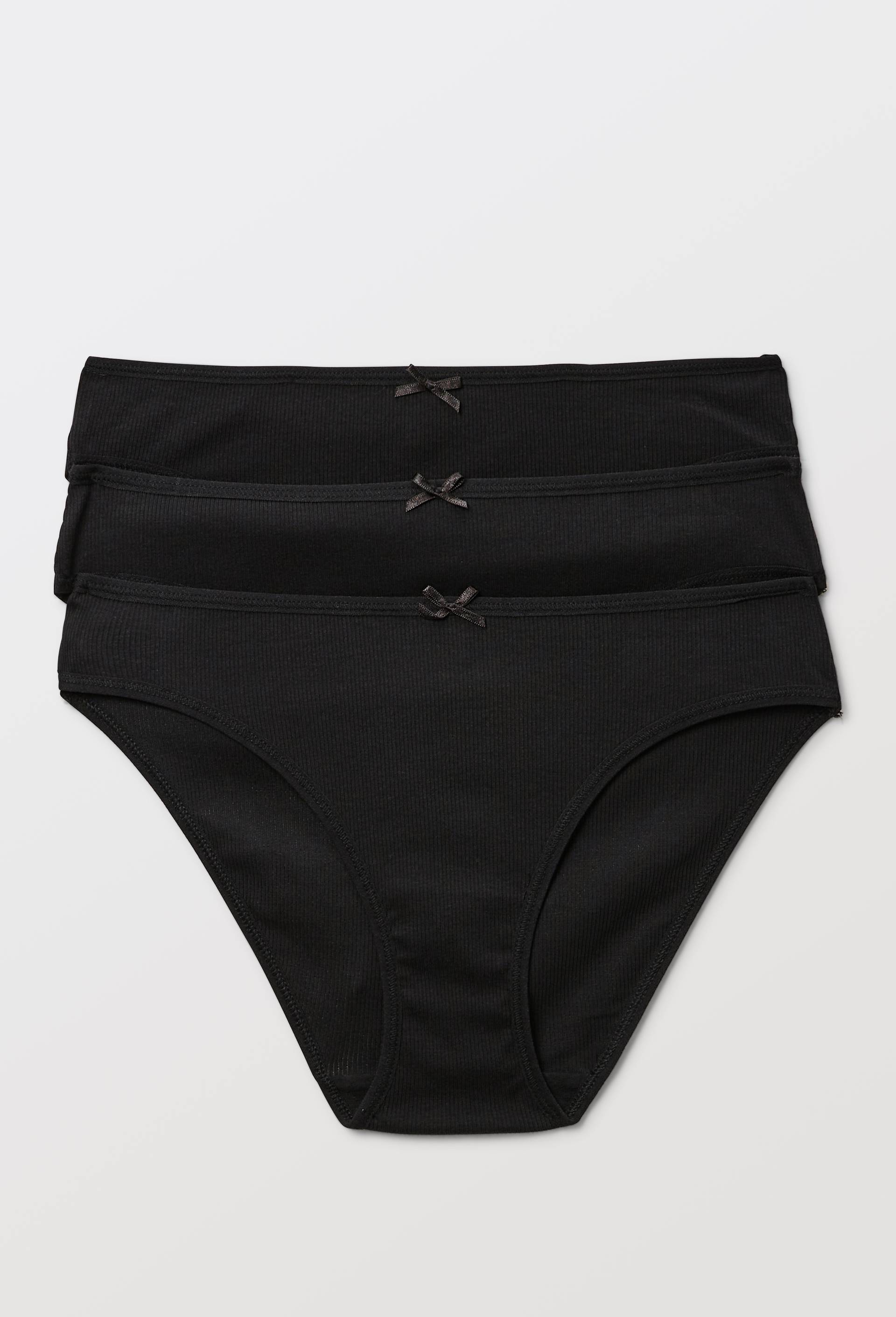Lot de 3 culottes c&ocirc;tel&eacute;es CAMELIA en coton BIO GOTS, Noir, large image number 2