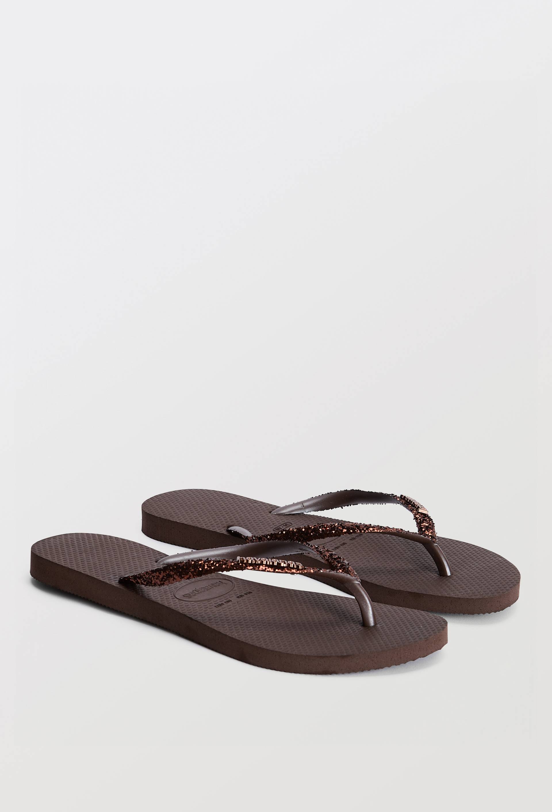 Tongs Glitter Havaianas, Brun, large image number 0