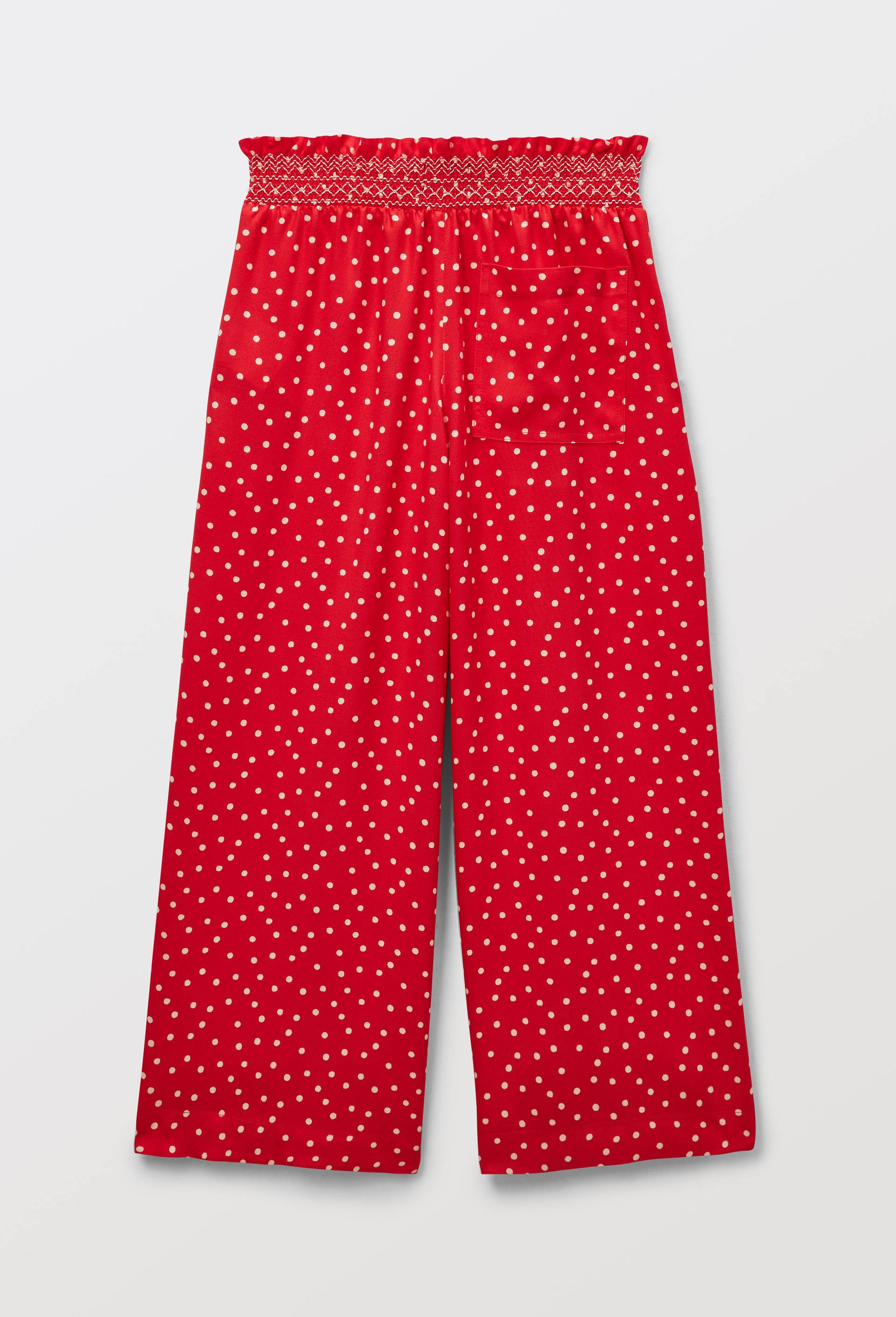 Pantalon fluide en viscose &agrave; taille &eacute;lastiqu&eacute;e, Rouge, large image number 2.0