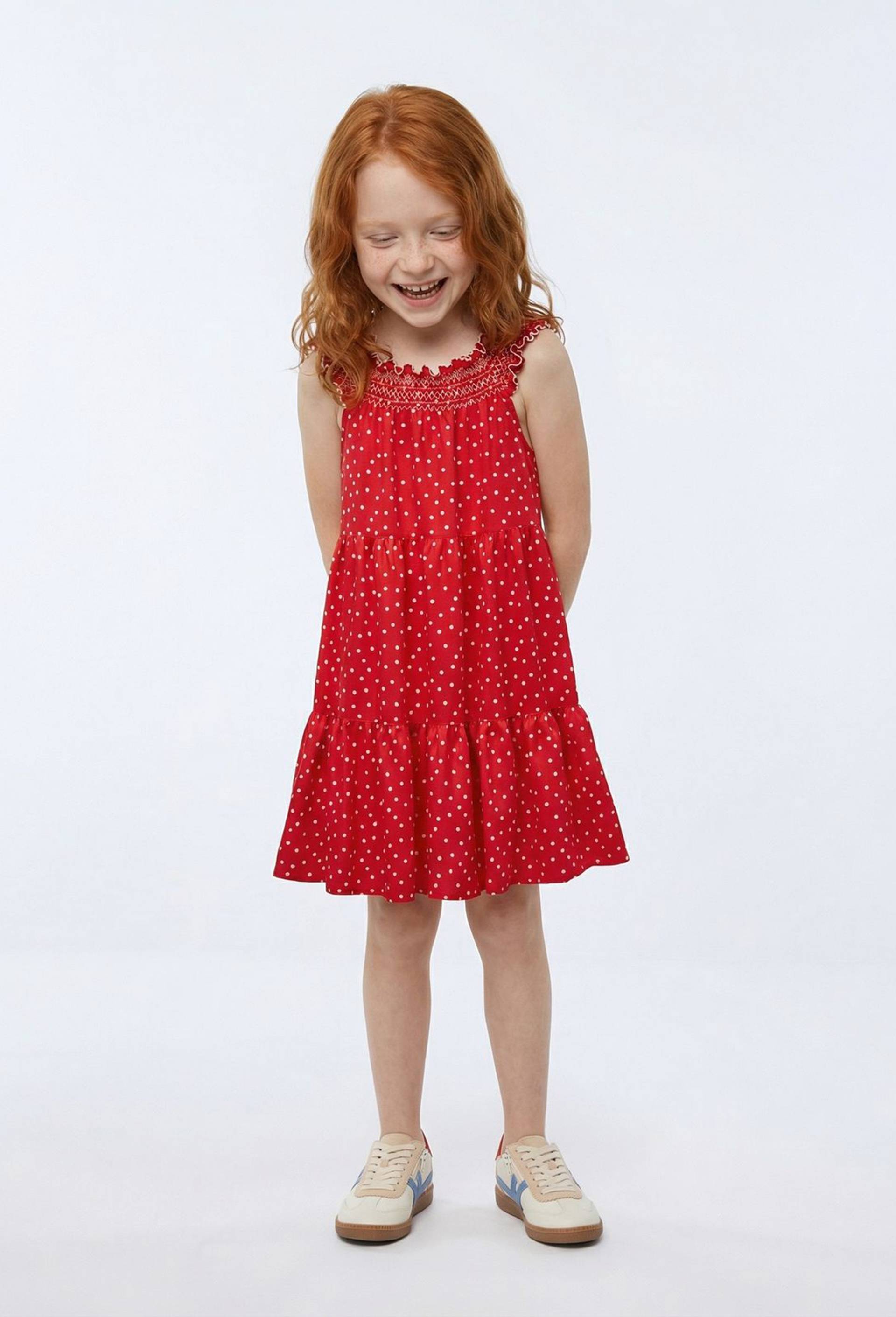 Robe &agrave; bretelles imprim&eacute;e en viscose, Rouge, large image number 0