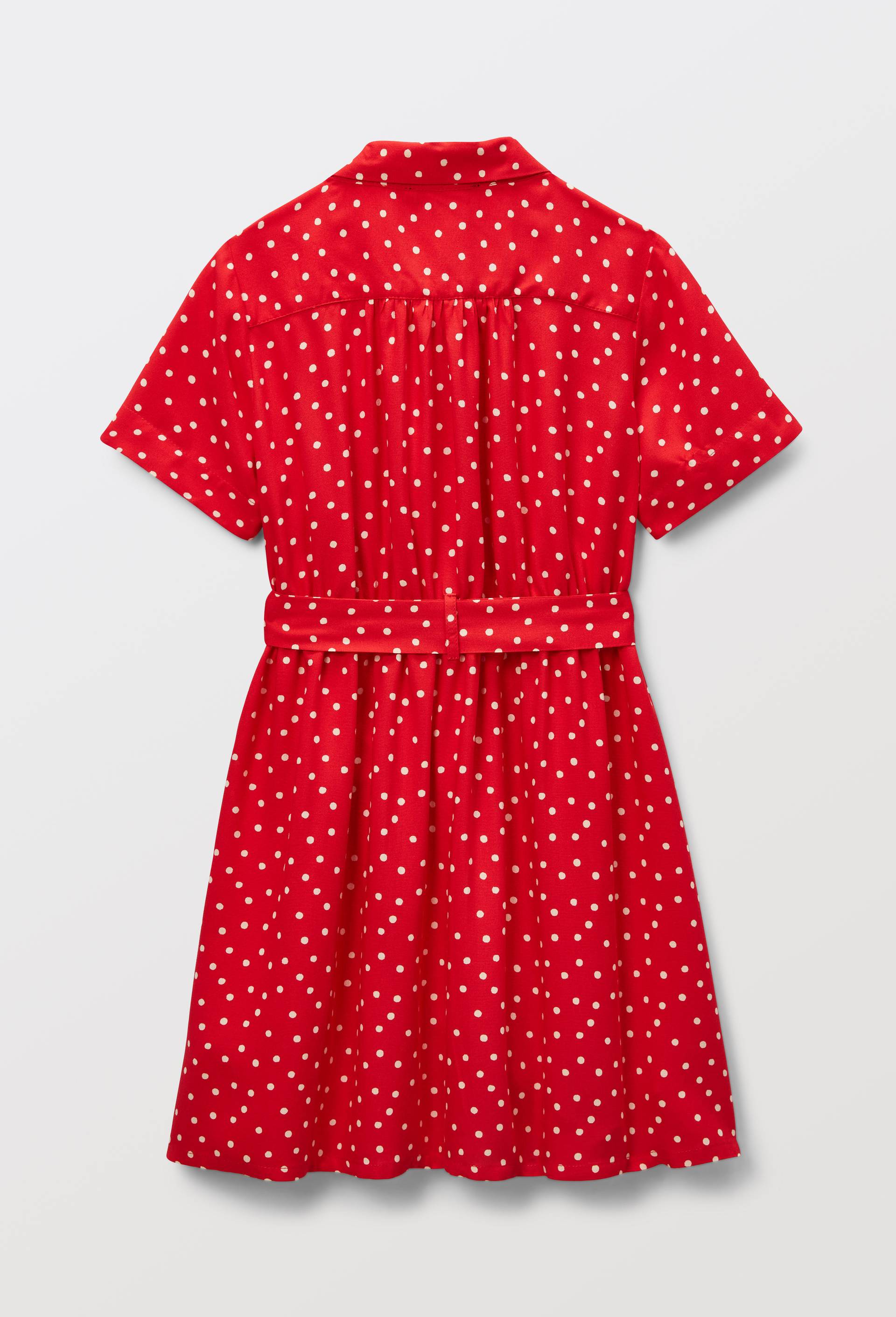 Robe manches courtes imprim&eacute;e en viscose, Rouge, large image number 2.0