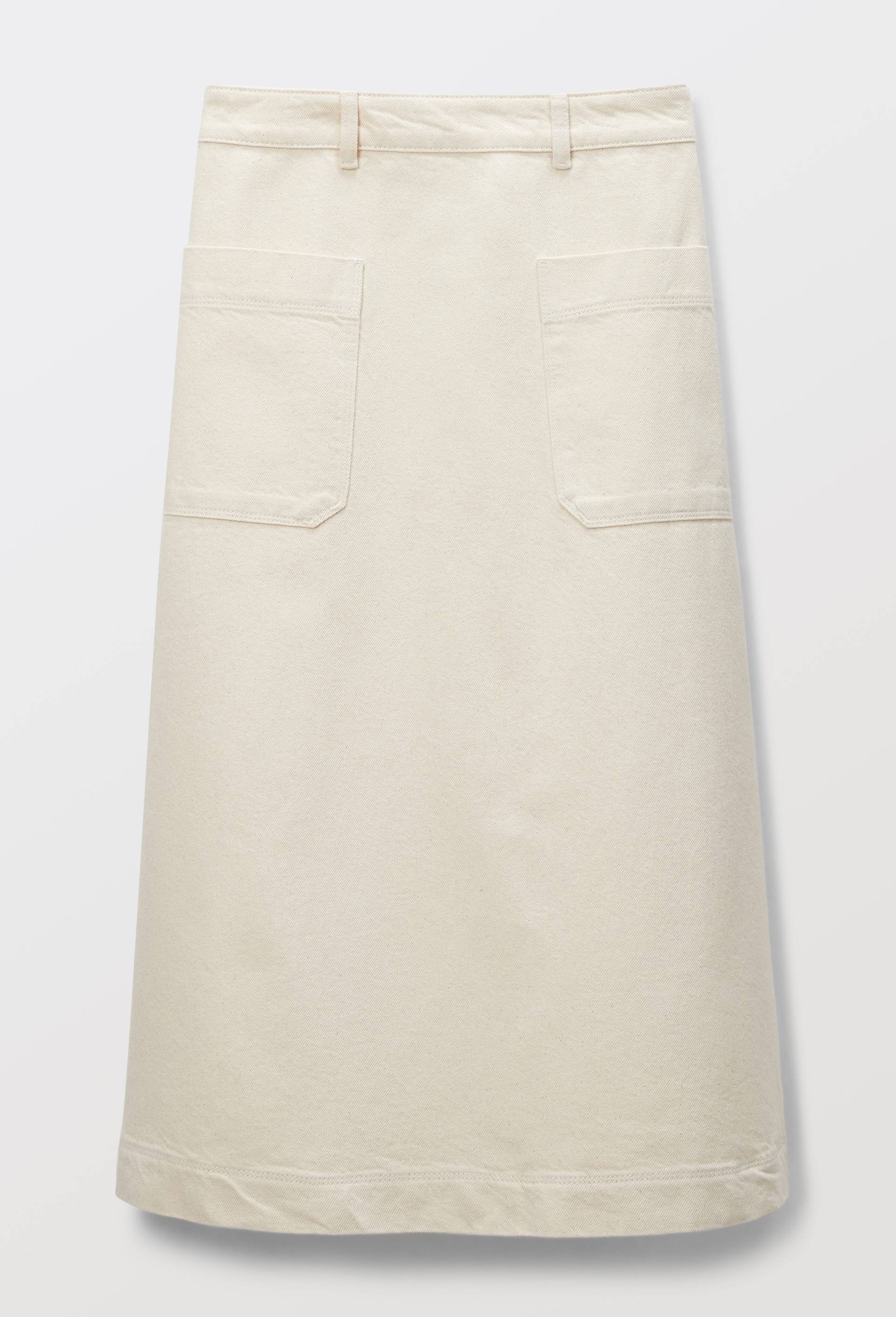 Jupe midi denim en coton, Ecru, large image number 2