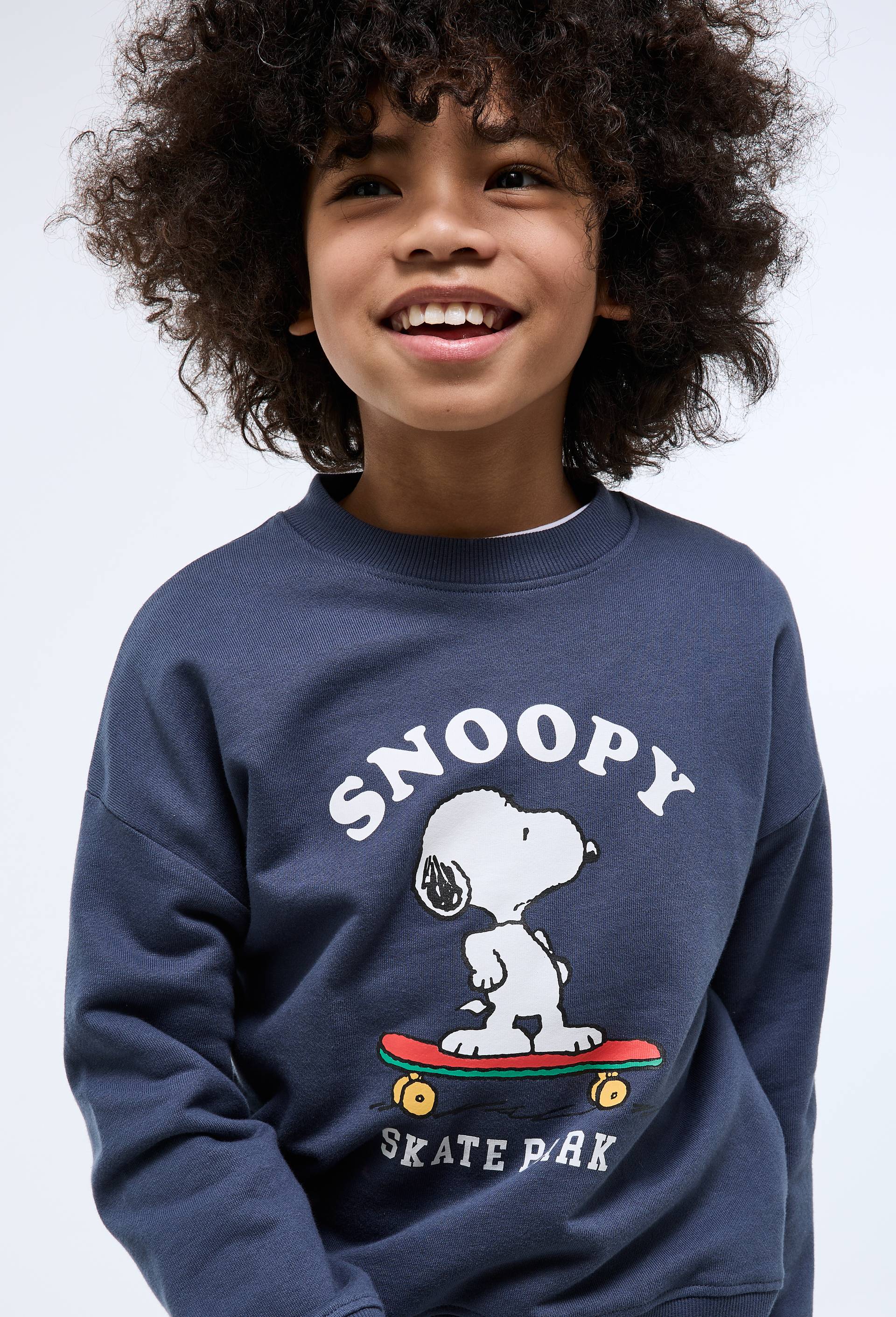 Sweatshirt imprim&eacute; SNOOPY en coton BIO GOTS, Bleu fonc&eacute;, large image number 0